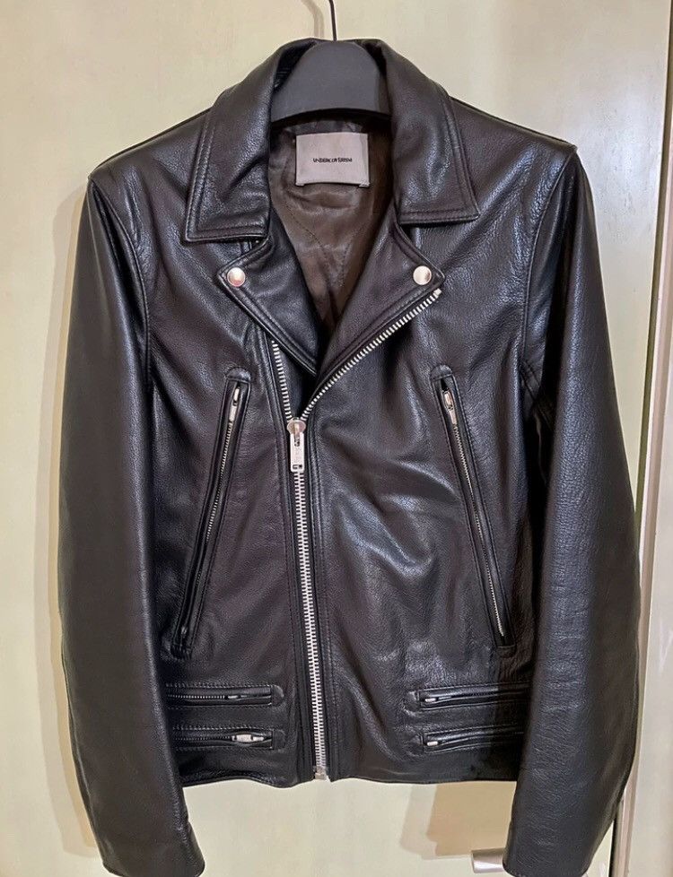 Undercover undercover Leather jacket with a blackBlack and white