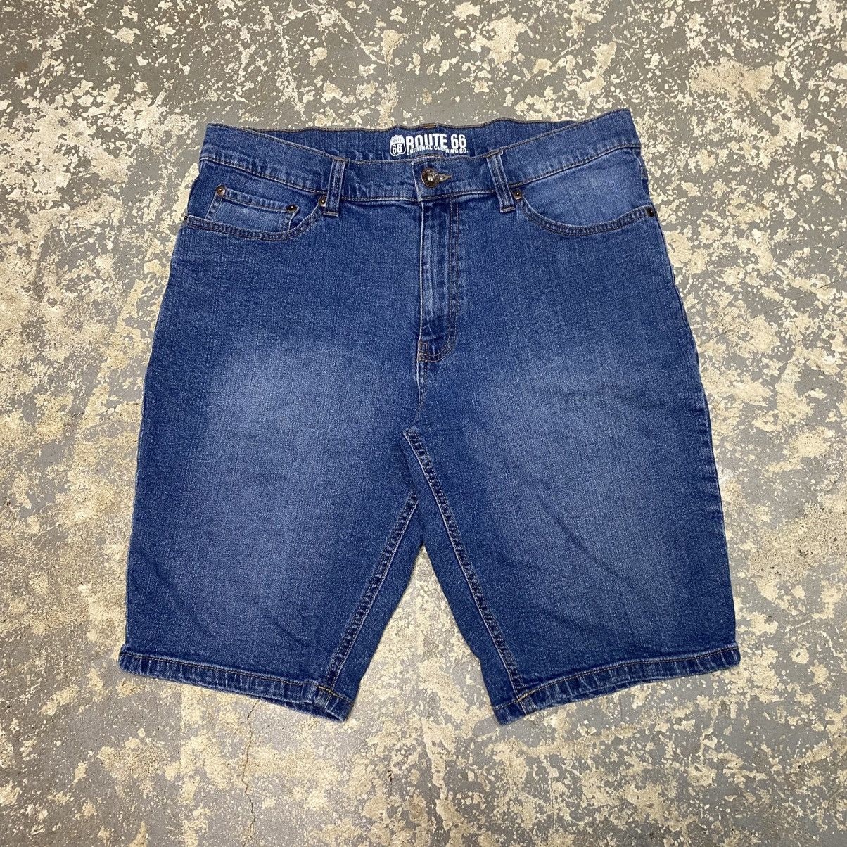 Other Vintage Route 66 Blue Y2K Baggy Shorts Jorts Size US 34 / EU 50 - 6 Thumbnail