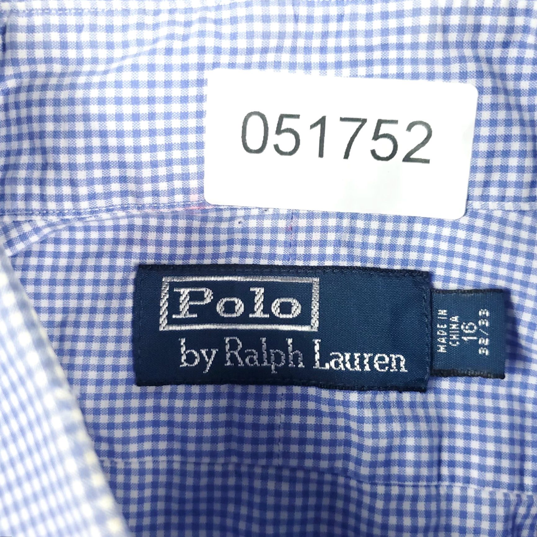 Ralph Lauren Ralph Lauren Dress Shirt Mens 16 Blue Check Long Sleeve Button Up Regular Fit Size 42R - 6 Thumbnail