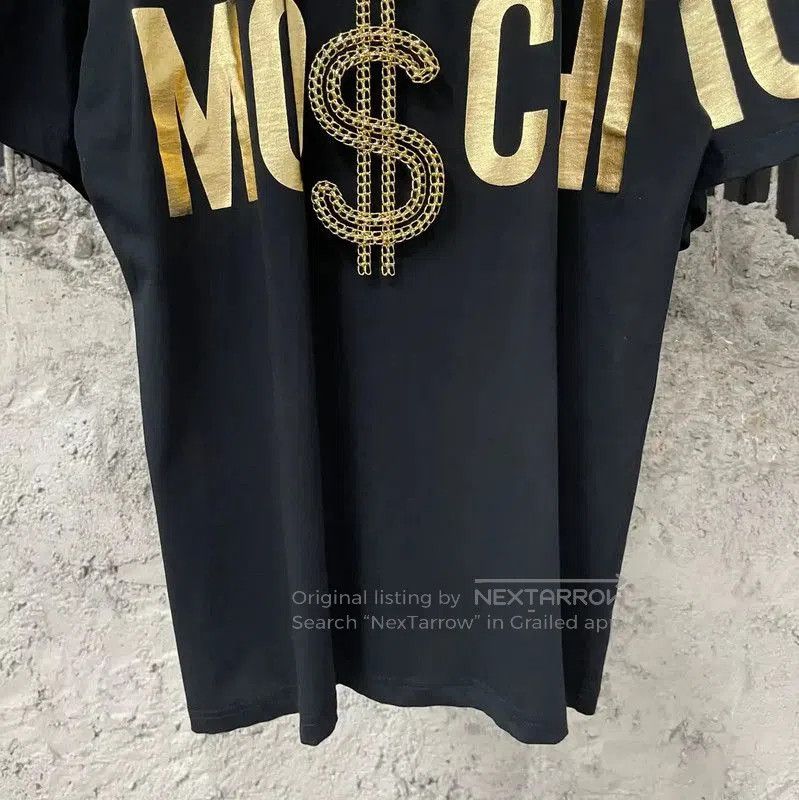 Moschino Moschino Black Cotton Chain Short Sleeve T-Shirt . Size US S / EU 44-46 / 1 - 3 Thumbnail