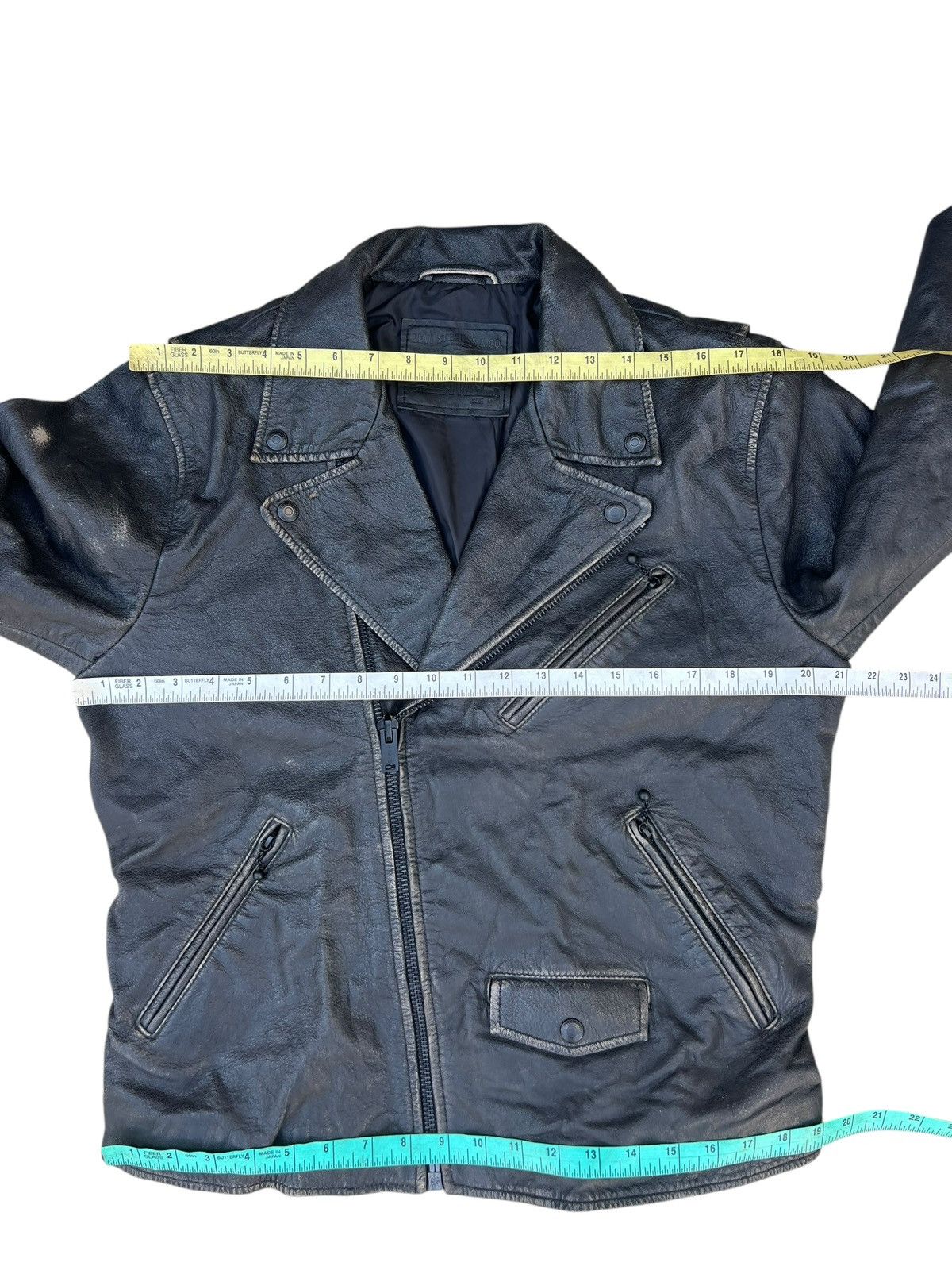 Levi's Levi’s Talon Patina Black Leather Double Collar Biker Jacket Size US M / EU 48-50 / 2 - 2 Thumbnail