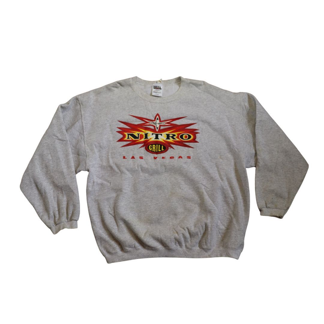 image of Tultex x Vintage 90's Wcw Nitro Grill Las Vegas Crewneck Sweater (Xl), Men's