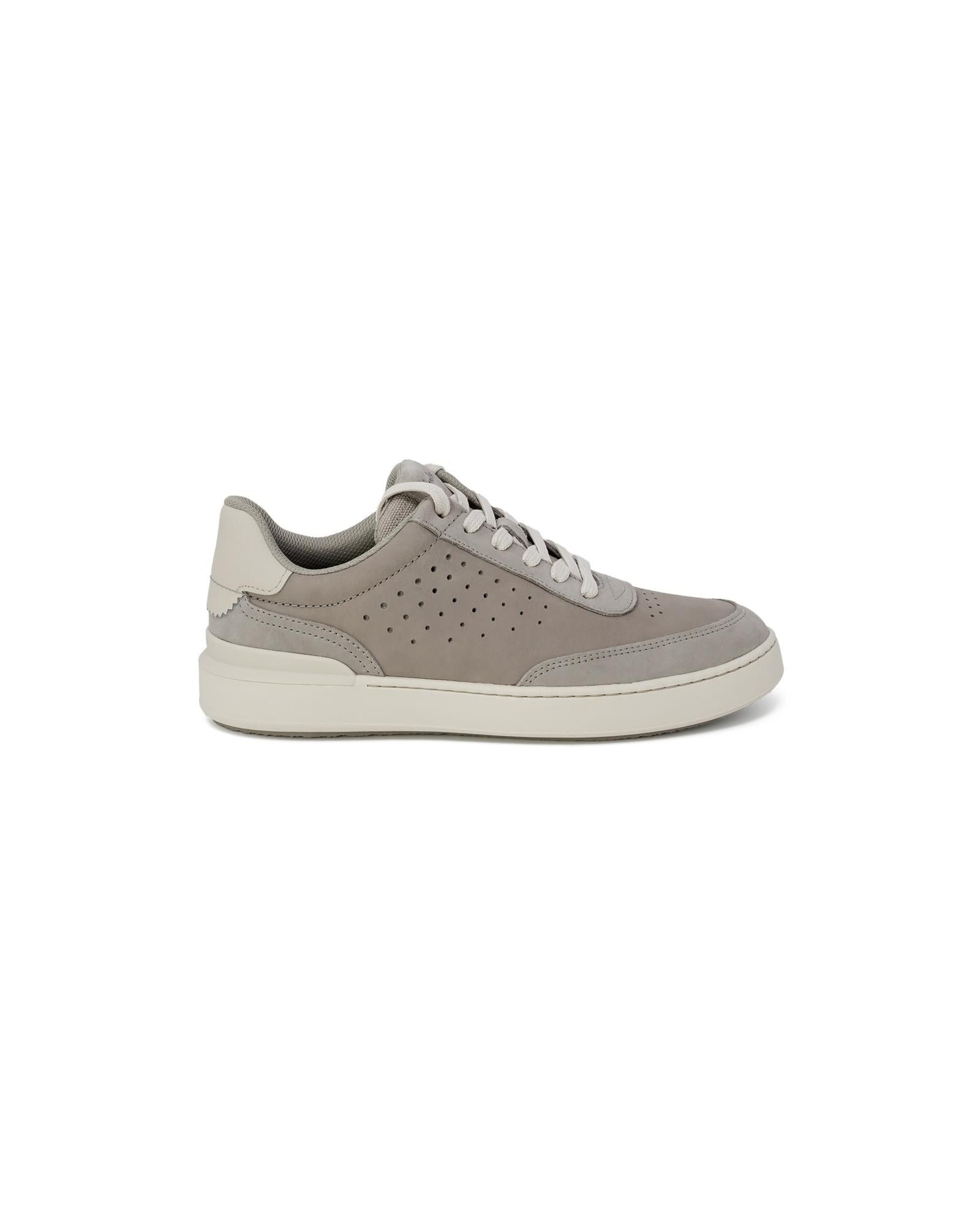 image of Clarks Leather Lace-Up Sneakers in Grey, Women's (Size 11)