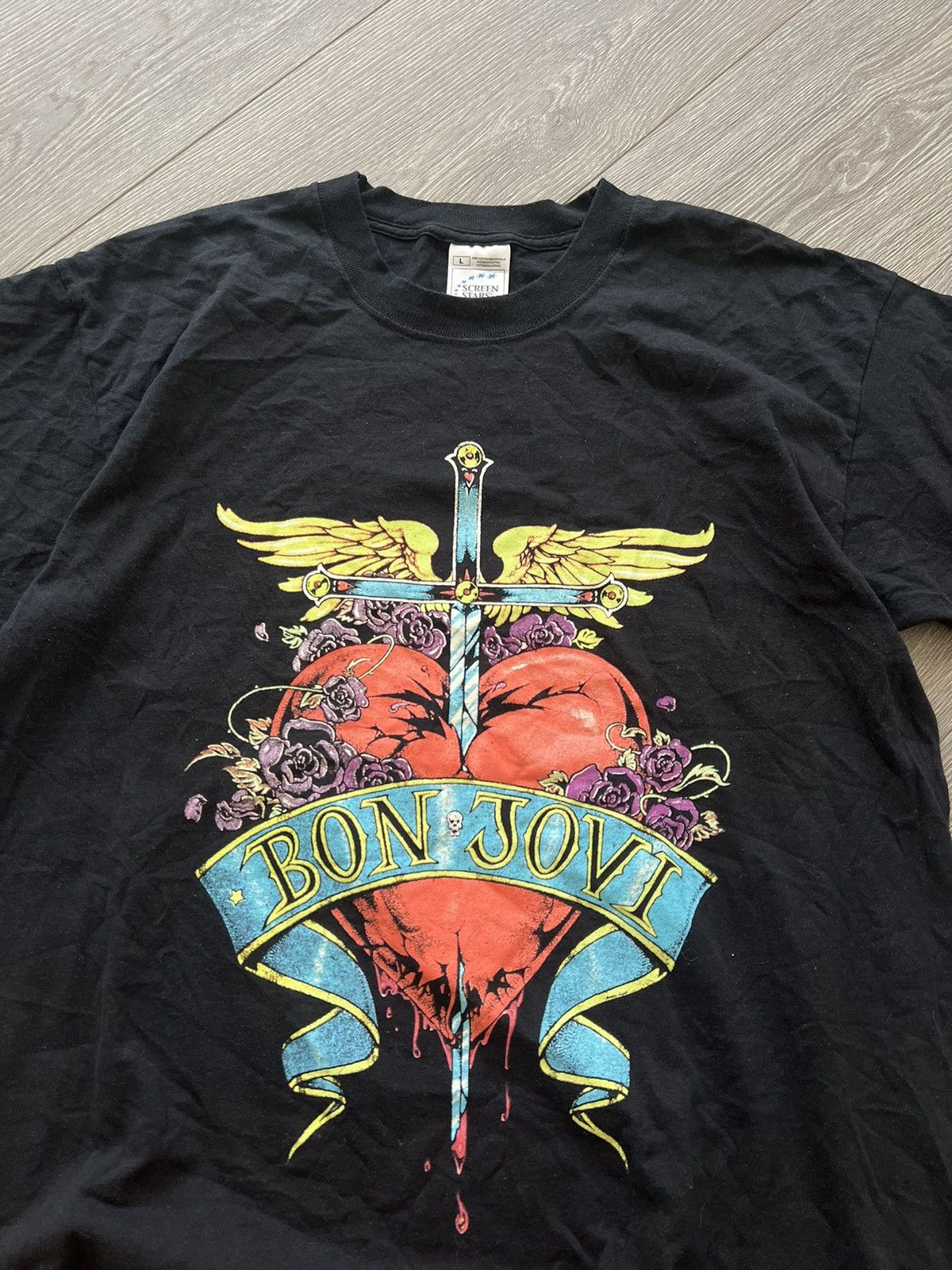 Band Tees × Bon Jovi × Vintage Vintage 💥 Bon Jovi Band T-Shirt Tee Size US L / EU 52-54 / 3 - 4 Thumbnail