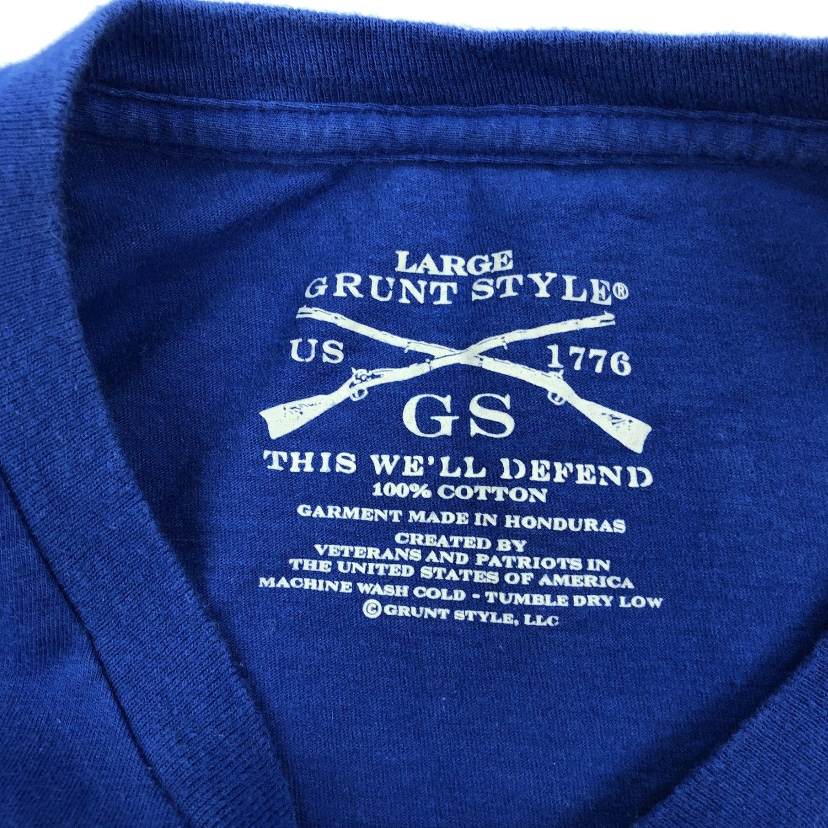 Vintage Grunt Style T-Shirt Loose? No — Grunt Style Men's L Kickin' Commie Ass Uncle Sam Graphic Tee Blue Cotton USA Patriotic Shirt Mens Size US L / EU 52-54 / 3 - 3 Thumbnail