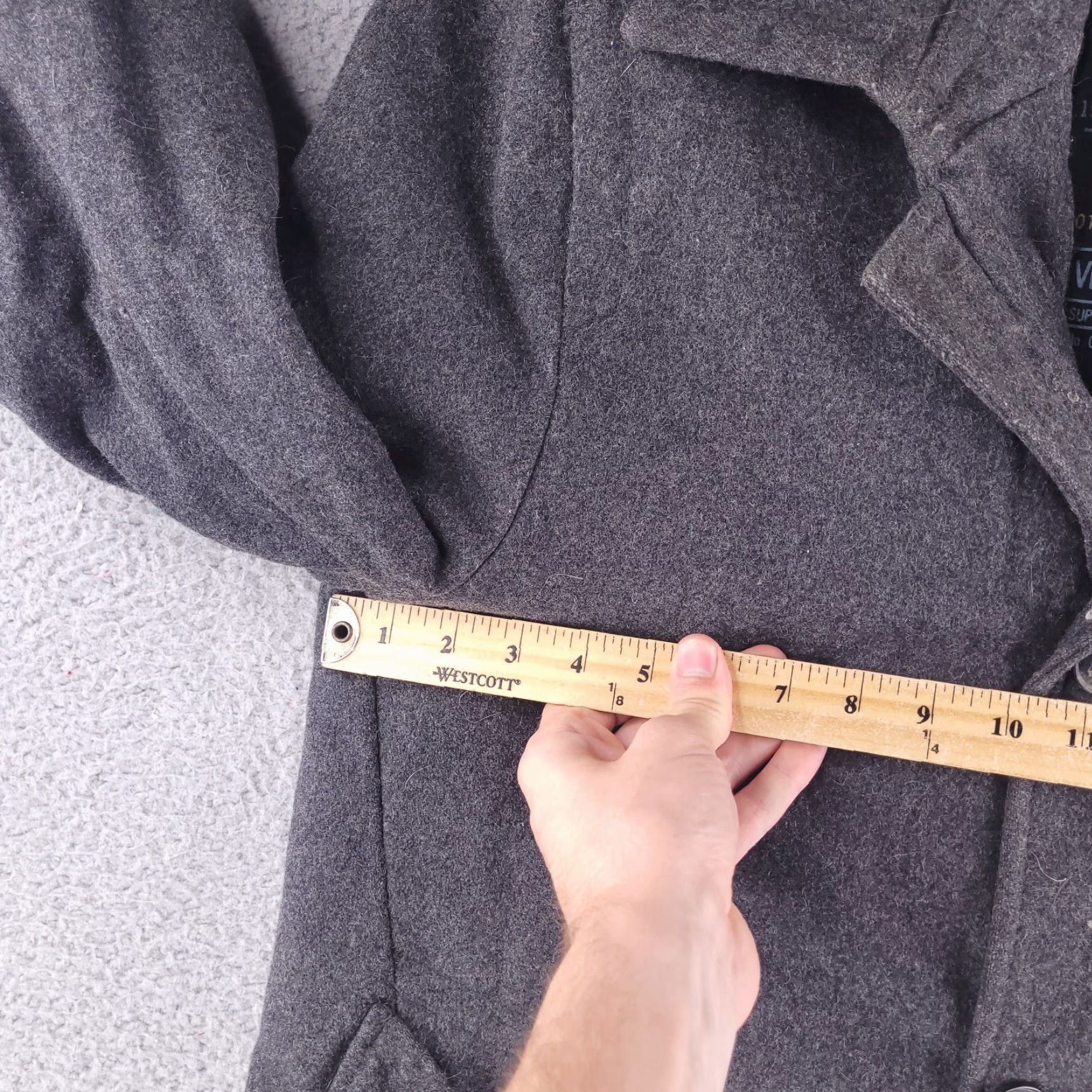 Gap VINTAGE Gap Wool Coat Mens L Gray Overcoat Military Premium VIN Size US L / EU 52-54 / 3 - 7 Thumbnail