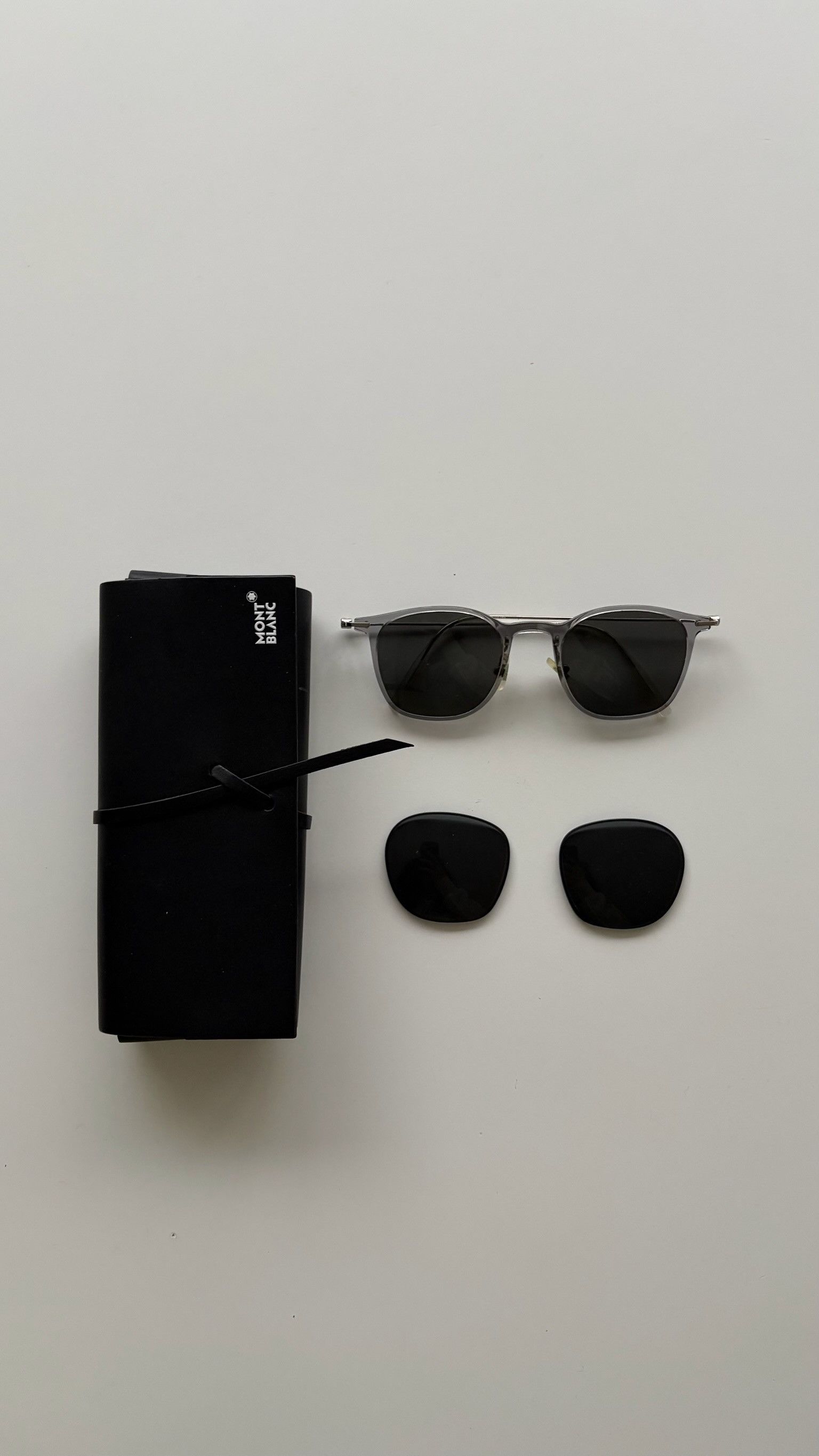 Montblanc Montblanc MB0098S 001 Transparent Grey Sunglasses Size ONE SIZE - 3 Thumbnail