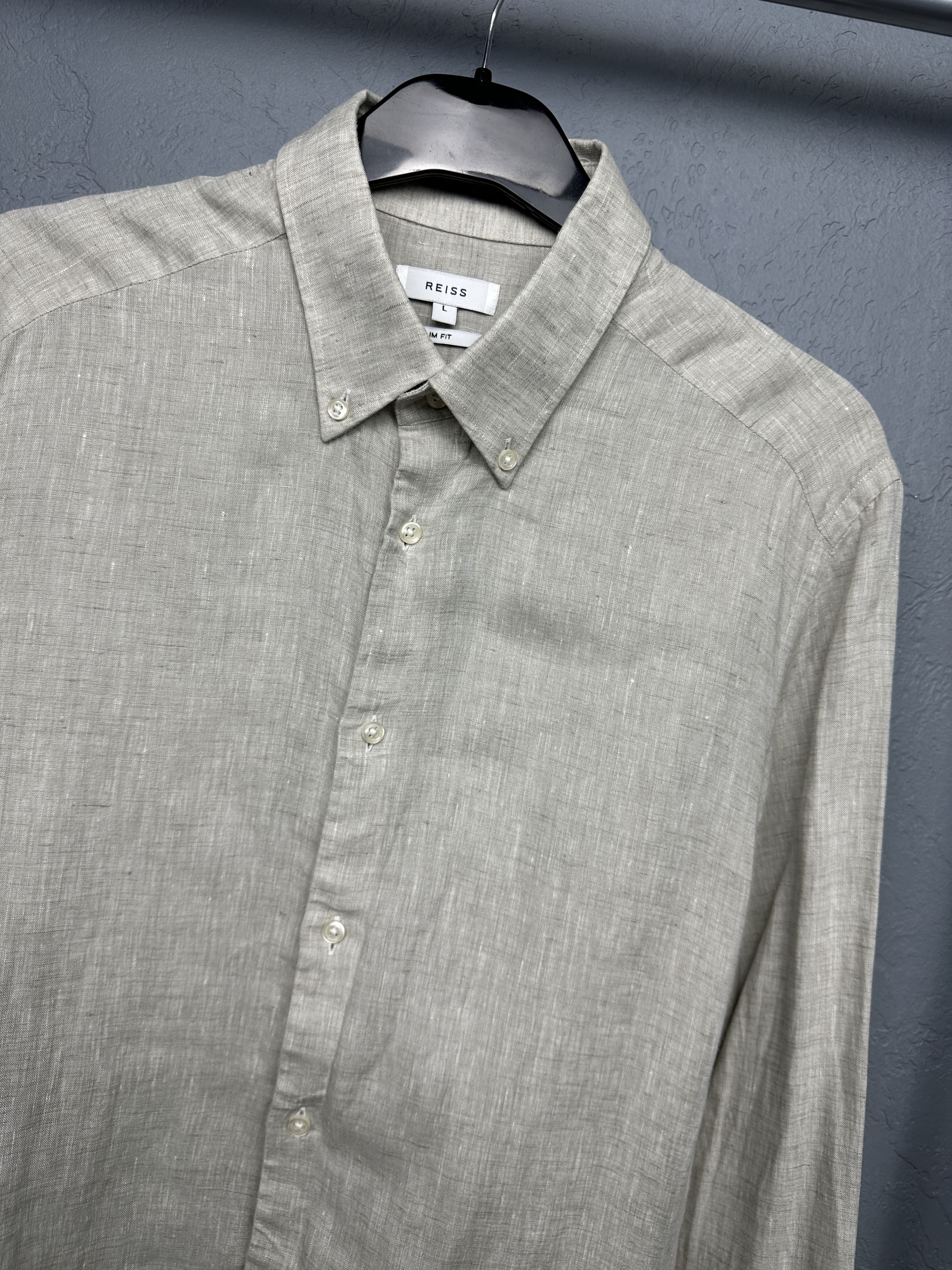 Reiss Reiss Mens Linen Long Sleeve Shirt Size US L / EU 52-54 / 3 - 2 Thumbnail