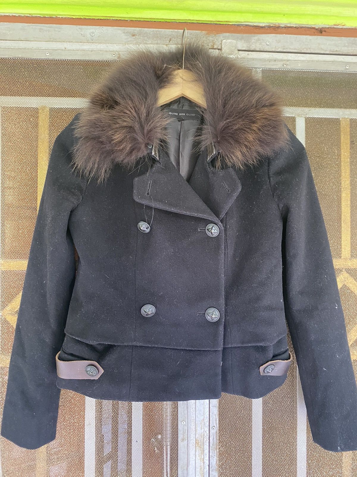 If Six Was Nine × Japanese Brand × Le Grande Bleu (L.G.B.) Olive Des Olive Faux Fur Jacket Size S / US 4 / IT 40 - 1 Thumbnail