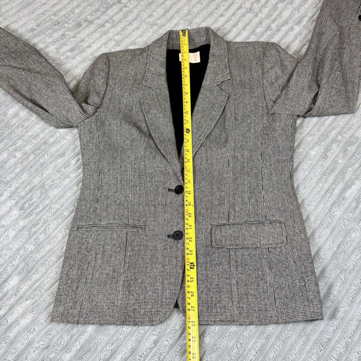 Pendleton Vintage Pendleton Blazer Womens 6 Black Plaid Houndstooth Size L / US 10 / IT 46 - 3 Thumbnail