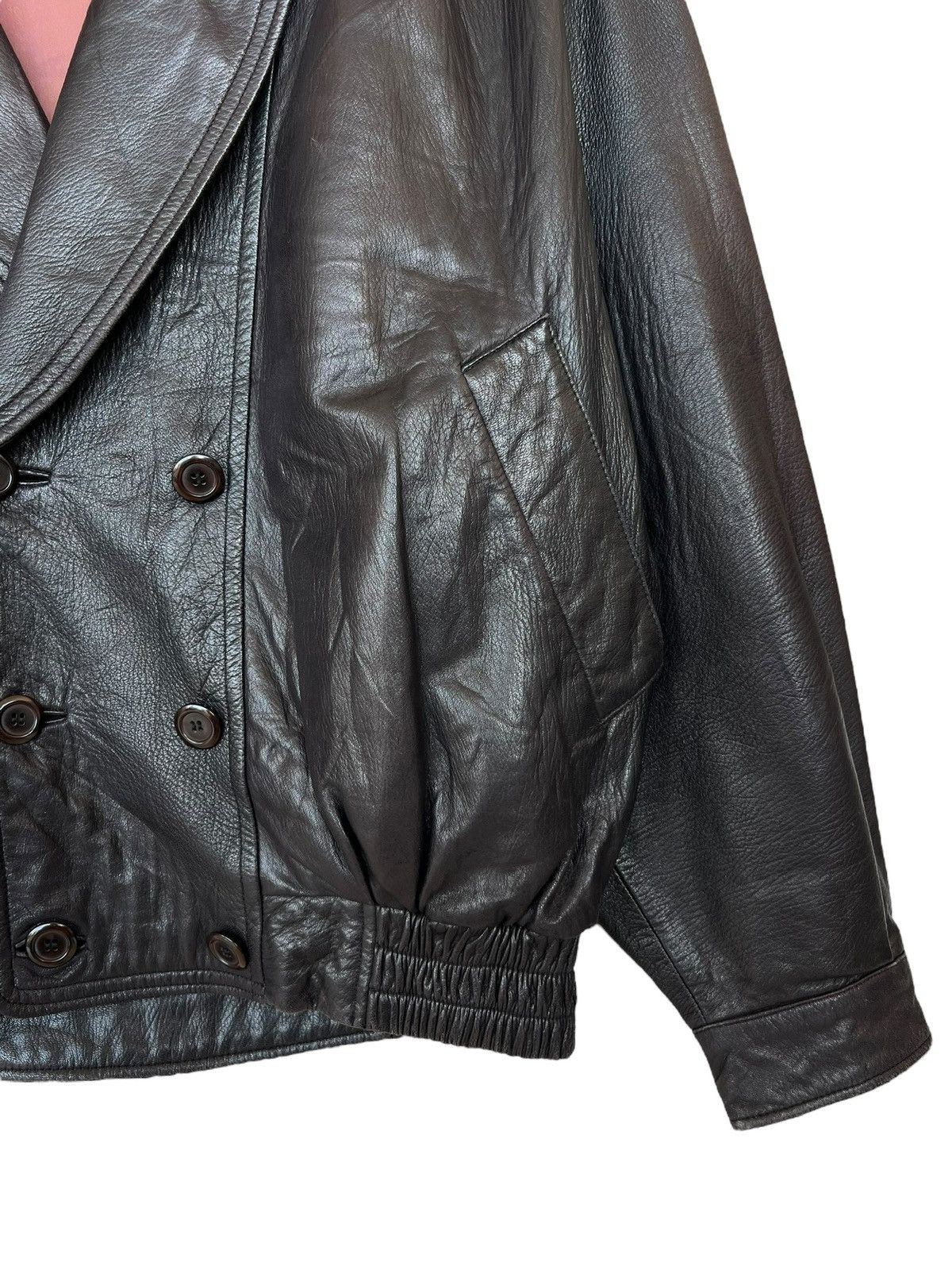 Vintage Vintage Black Shearling Fur Leather Coat Jacket Size US XL / EU 56 / 4 - 10 Thumbnail