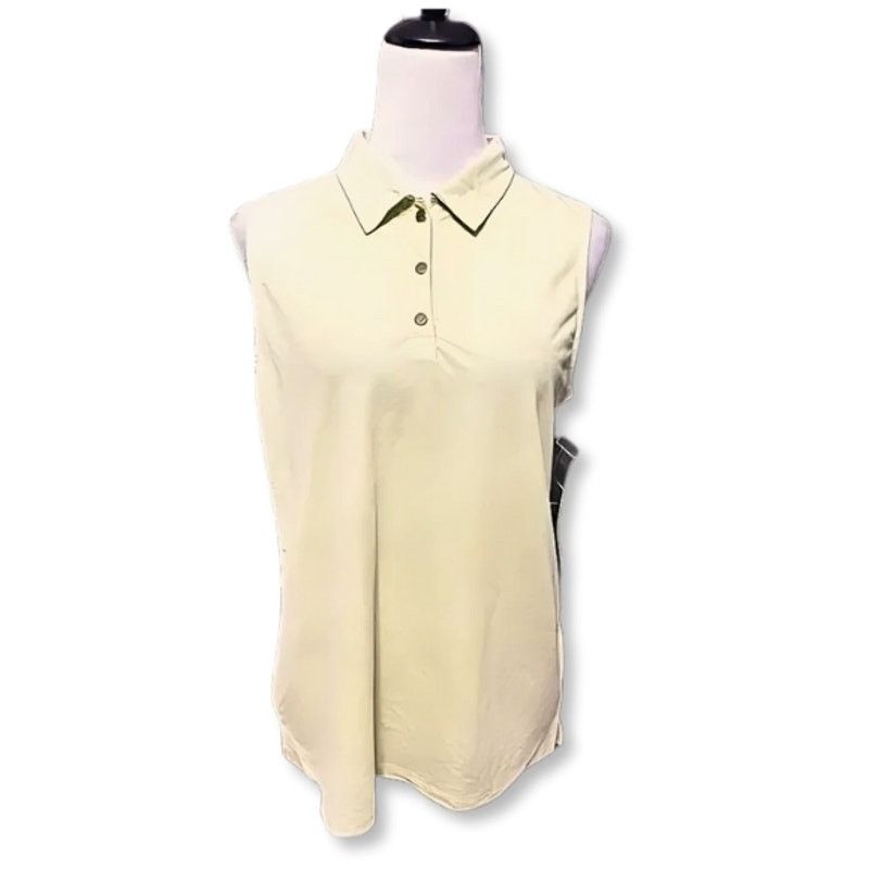Jones New York Jones New York Sleeveless Tank Top Placket Yellow Green W M Size M / US 6-8 / IT 42-44 - 2 Thumbnail