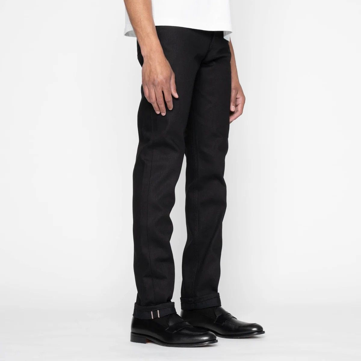 Naked & Famous Naked & famous weird guy solid black selvedge Size US 31 - 4 Thumbnail