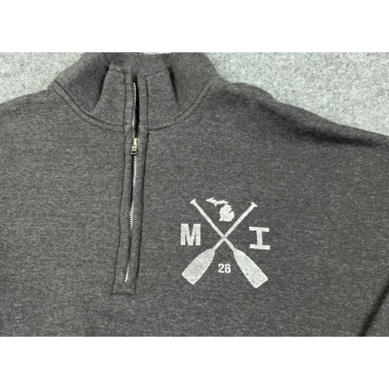 Etro VINTAGE Basix Michigan Rowing Sweatshirt 1/4 Zip Adult Large Gray Cotton Blend Retro 90s Mens Size US L / EU 52-54 / 3 - 7 Thumbnail