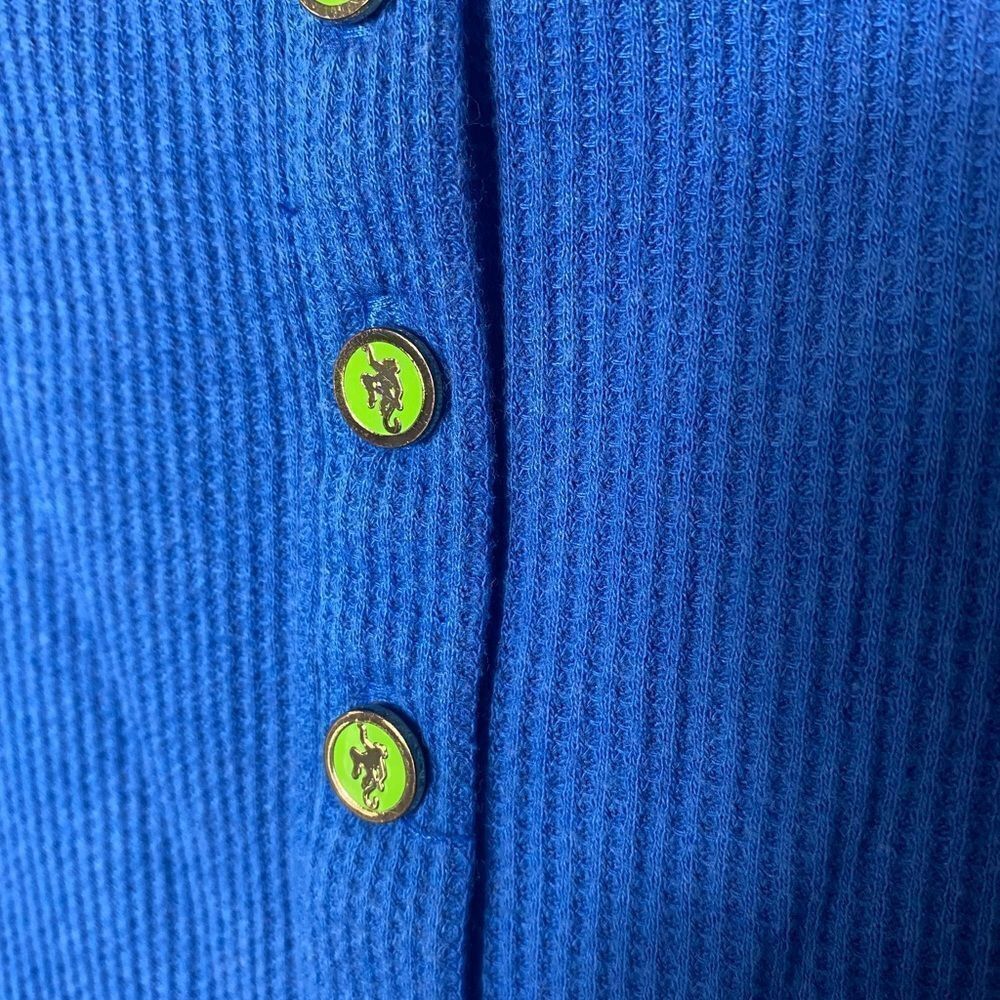 Other C. Wonder Women’s Blue Ribbed Henley Long Sleeve Top Size M Size M / US 6-8 / IT 42-44 - 4 Thumbnail