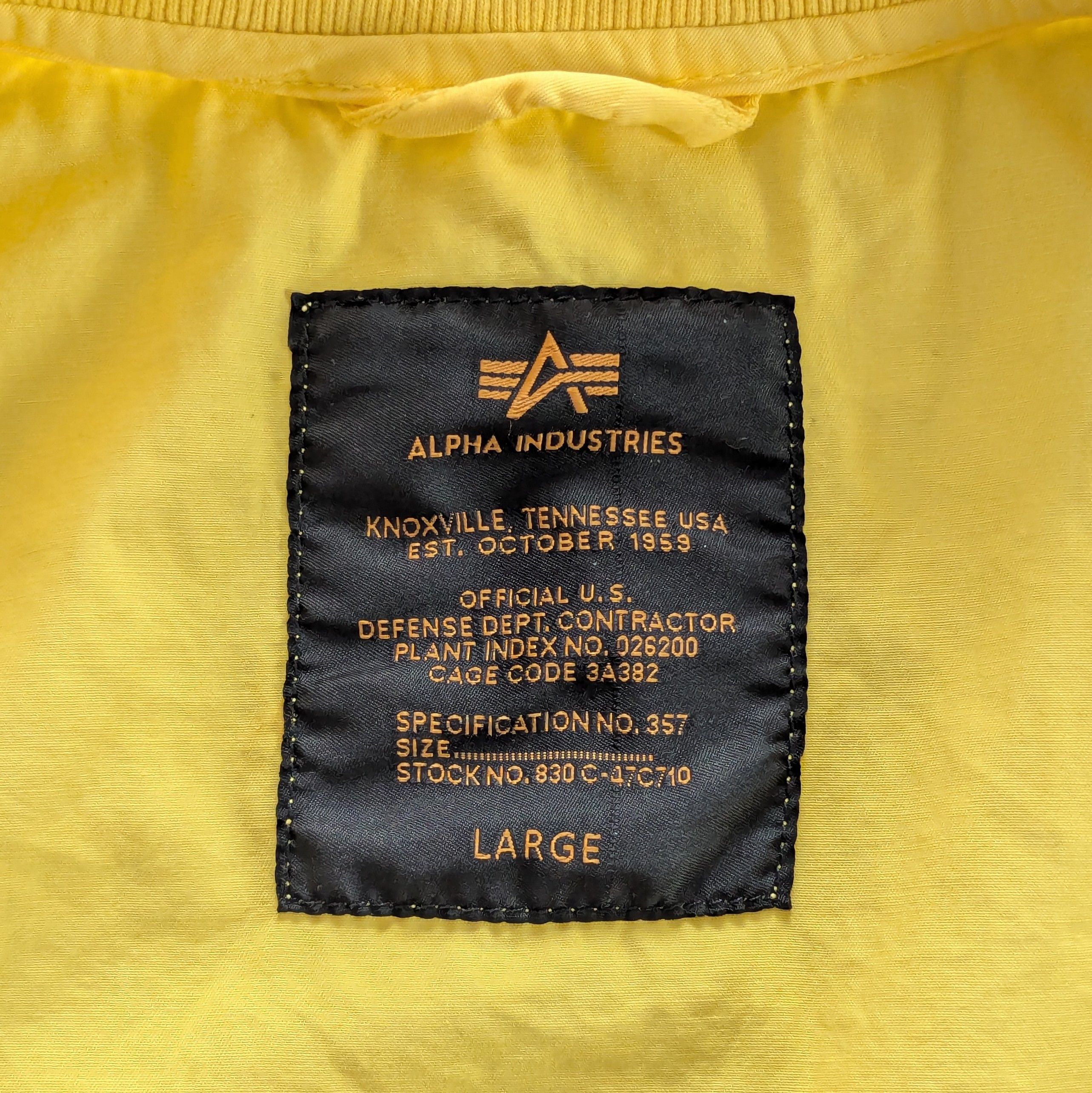 Alpha Industries Alpha Industries MA-1 Yellow Light Bomber Jacket Size L Size US L / EU 52-54 / 3 - 20 Thumbnail