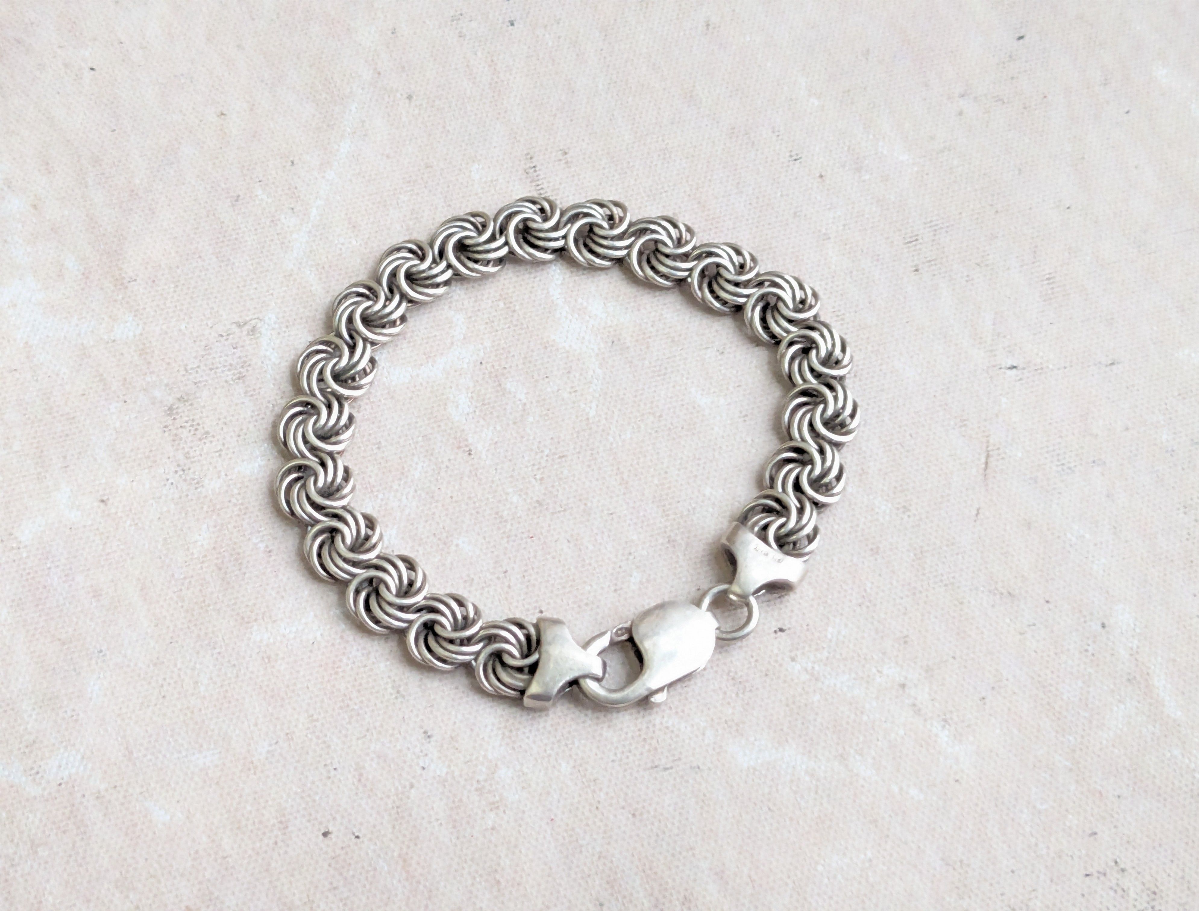 Jewelry Vintage Sterling Silver Bracelet Rosetta 6.5" Italy Size ONE SIZE - 1 Thumbnail