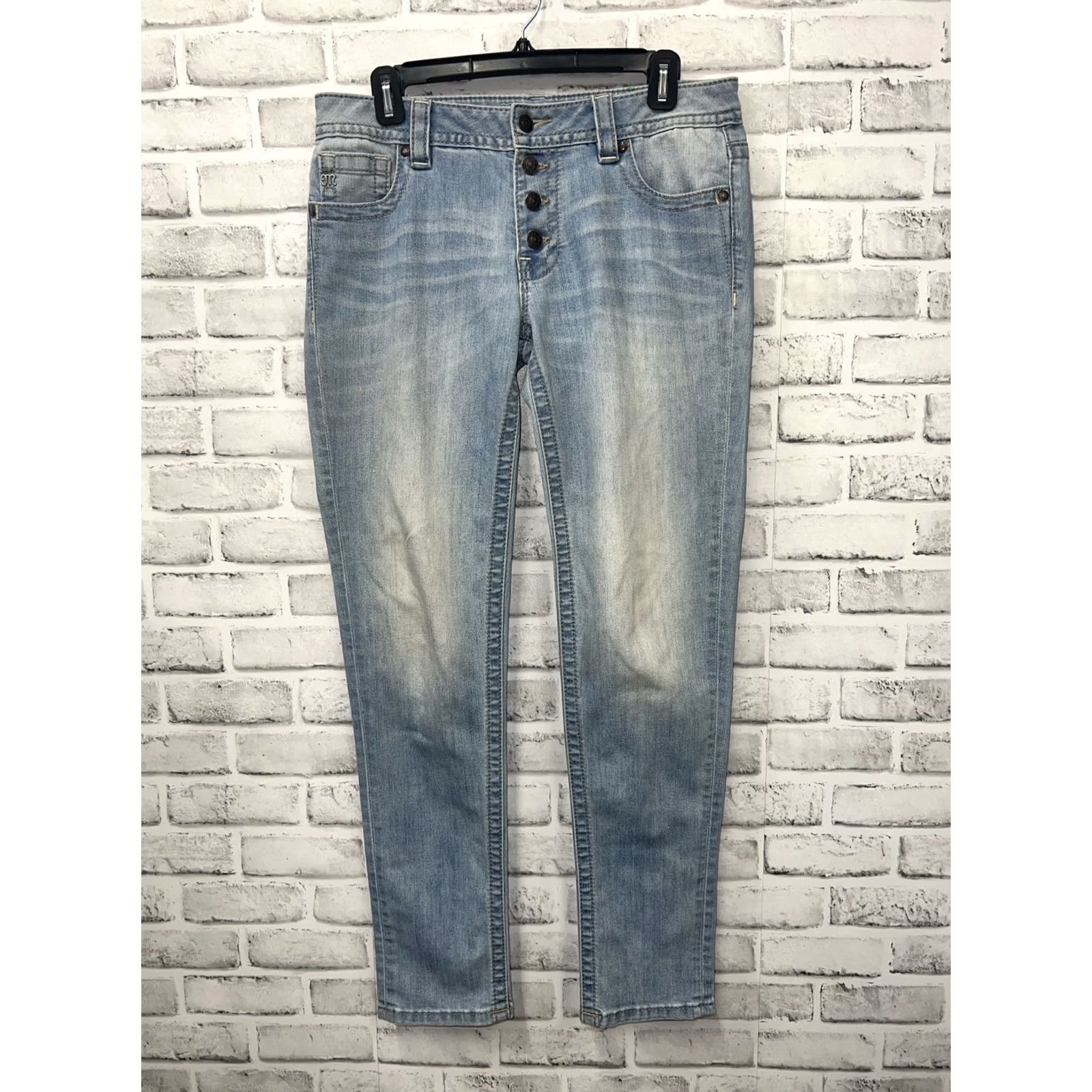 Miss Me Miss Me Jeans Womens Size 28 Mid Rise Skinny Button Fly Blue 30" Inseam Size 28" / US 6 / IT 42 - 2 Thumbnail