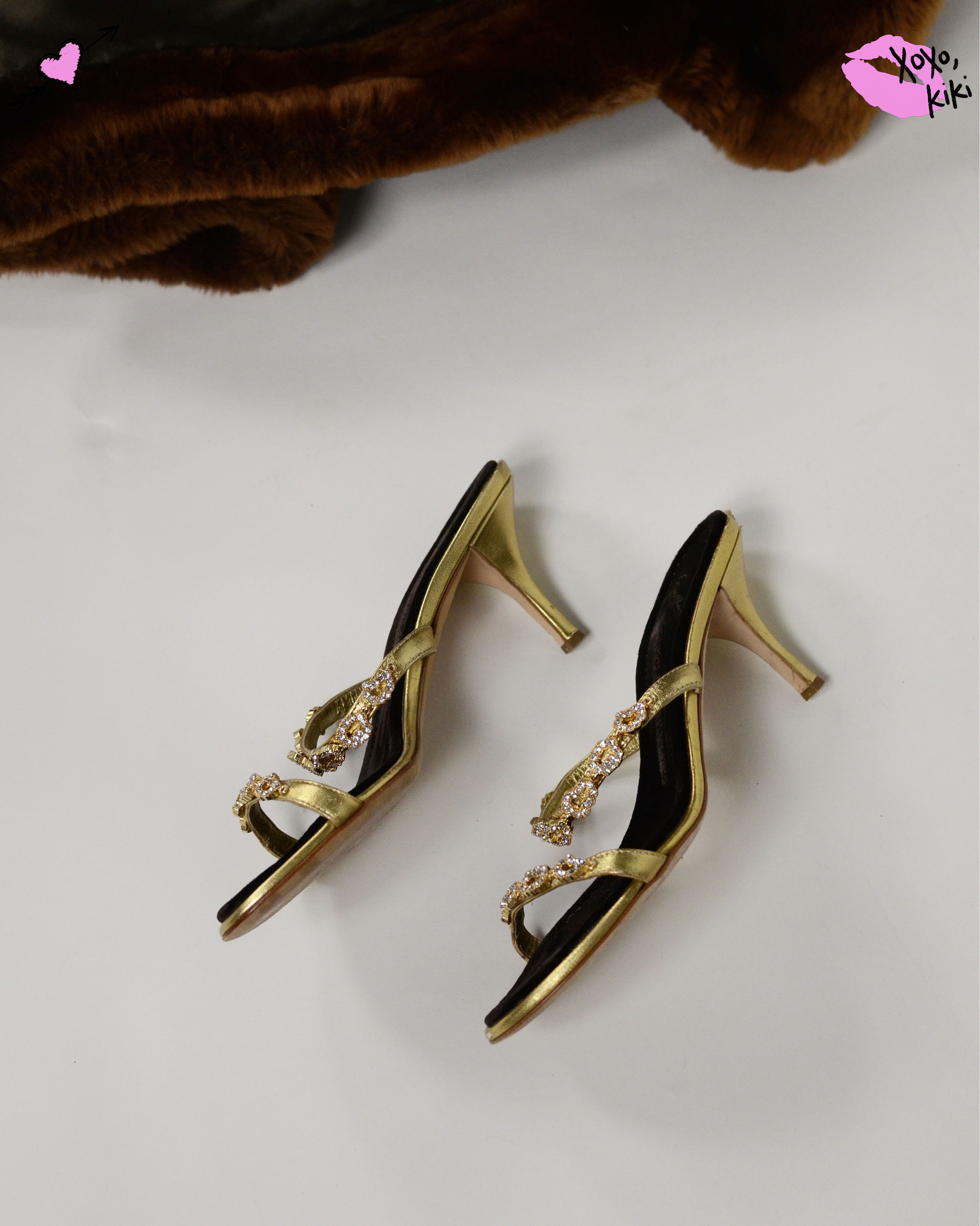 Giuseppe Zanotti GIUSEPPE ZANOTTI GOLD RHINESTONE HEELS Size US 7 / IT 37 - 4 Thumbnail