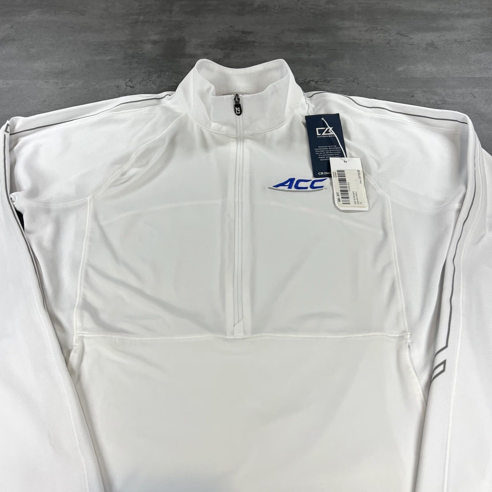 Cutter & Buck Cutter & Buck Jacket Women L White 1/4 Zip DryTec 50 UPF+ ACC NCAA Running Golf Basic Jacket Activewear Size L / US 10 / IT 46 - 2 Thumbnail