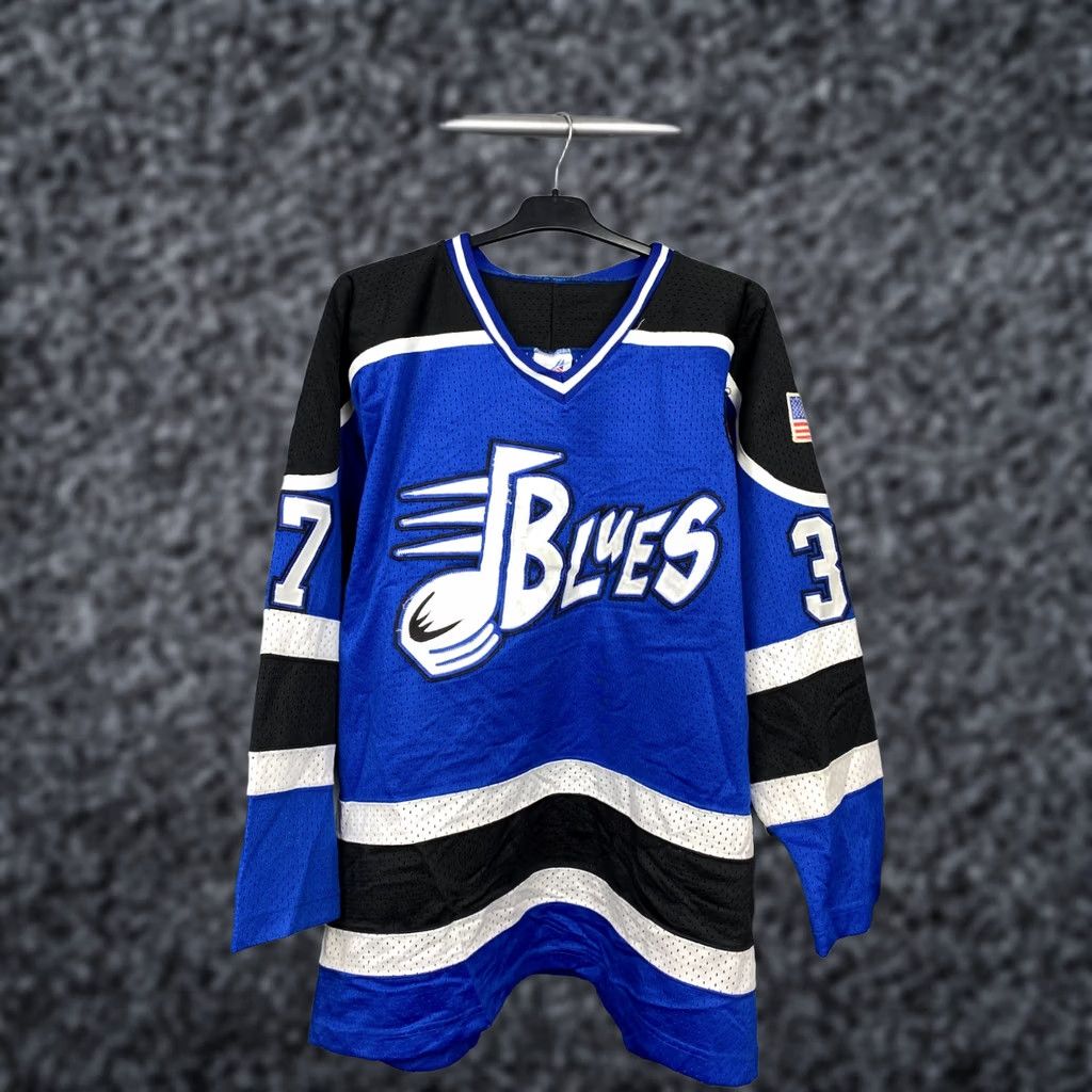 NHL VINTAGE St Louis Blues NHL Jersey 37 Dancu L Blue Shirt Mens Size L Size US L / EU 52-54 / 3 - 1 Thumbnail