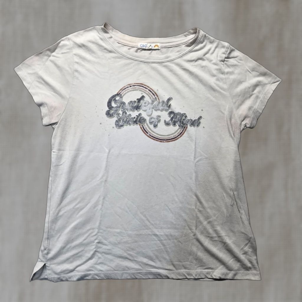 Vintage VINTAGE C&C California Short Sleeve Women's Top Large Beige Cotton Blend 90s Size L / US 10 / IT 46 - 1 Thumbnail