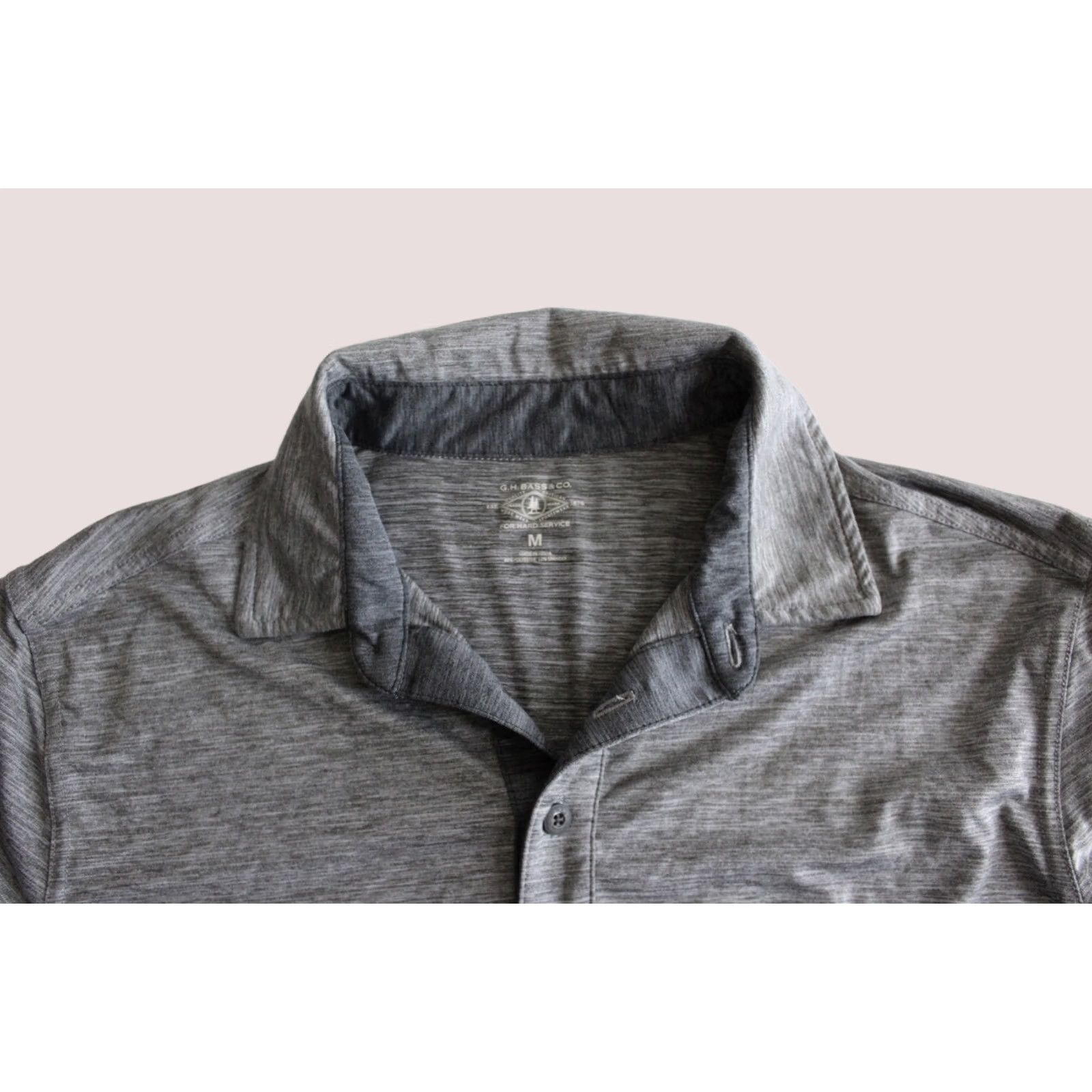 CO GH Bass & Co Gray Poly POLO SHIRT Medium M Mens Polo Shirt Size US M / EU 48-50 / 2 - 1 Thumbnail
