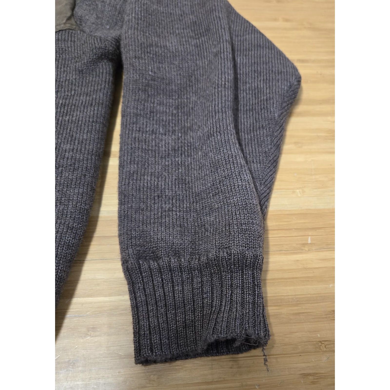Vintage Beretta Mens Full Zip Sweater M Brown Wool Lined Shoulder Patches Hunting Knit Mock Neck Solid Size US M / EU 48-50 / 2 - 5 Thumbnail