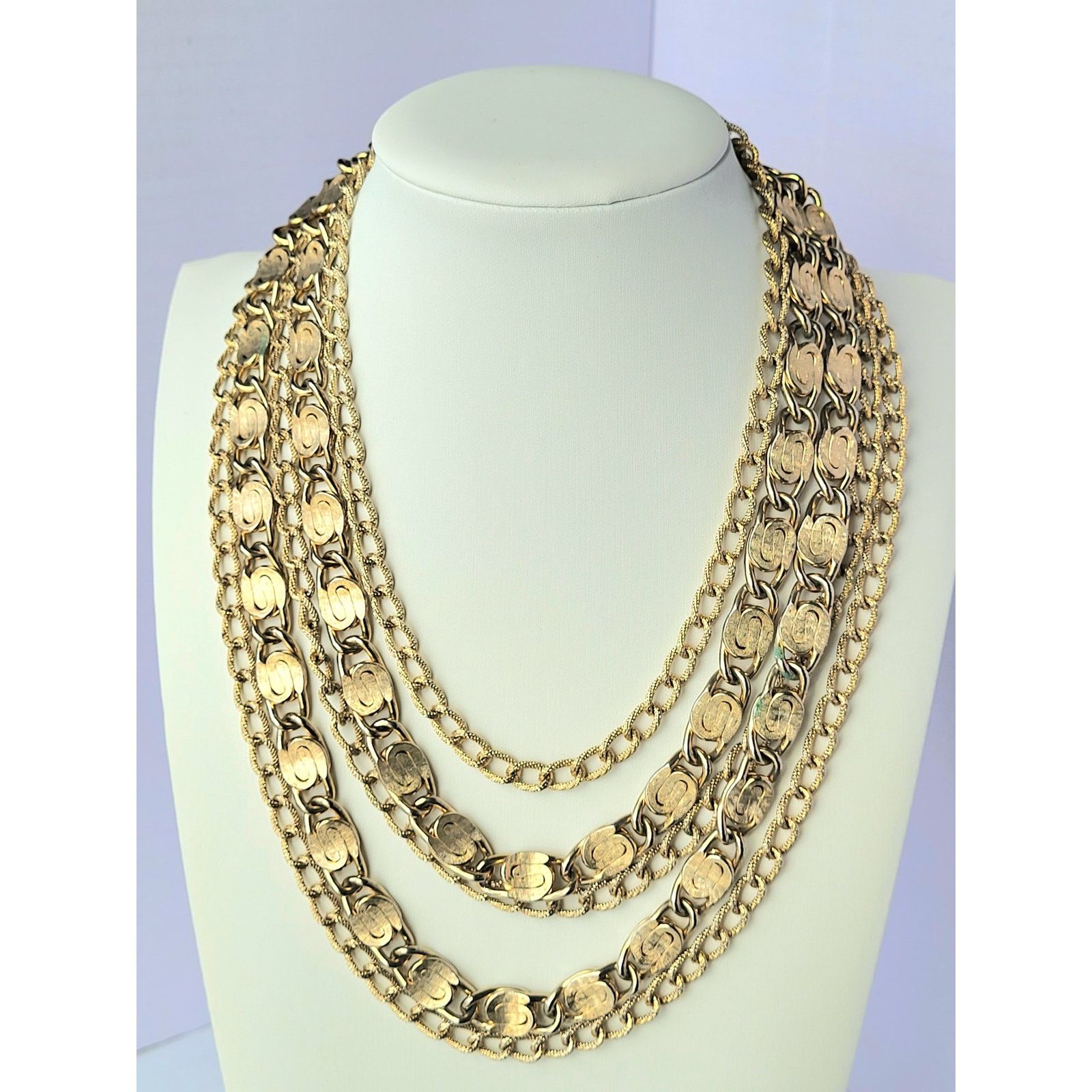 Other 1960s Vintage Coro Signed 5-strand Necklace Gold Tone MCM Size ONE SIZE - 1 Thumbnail
