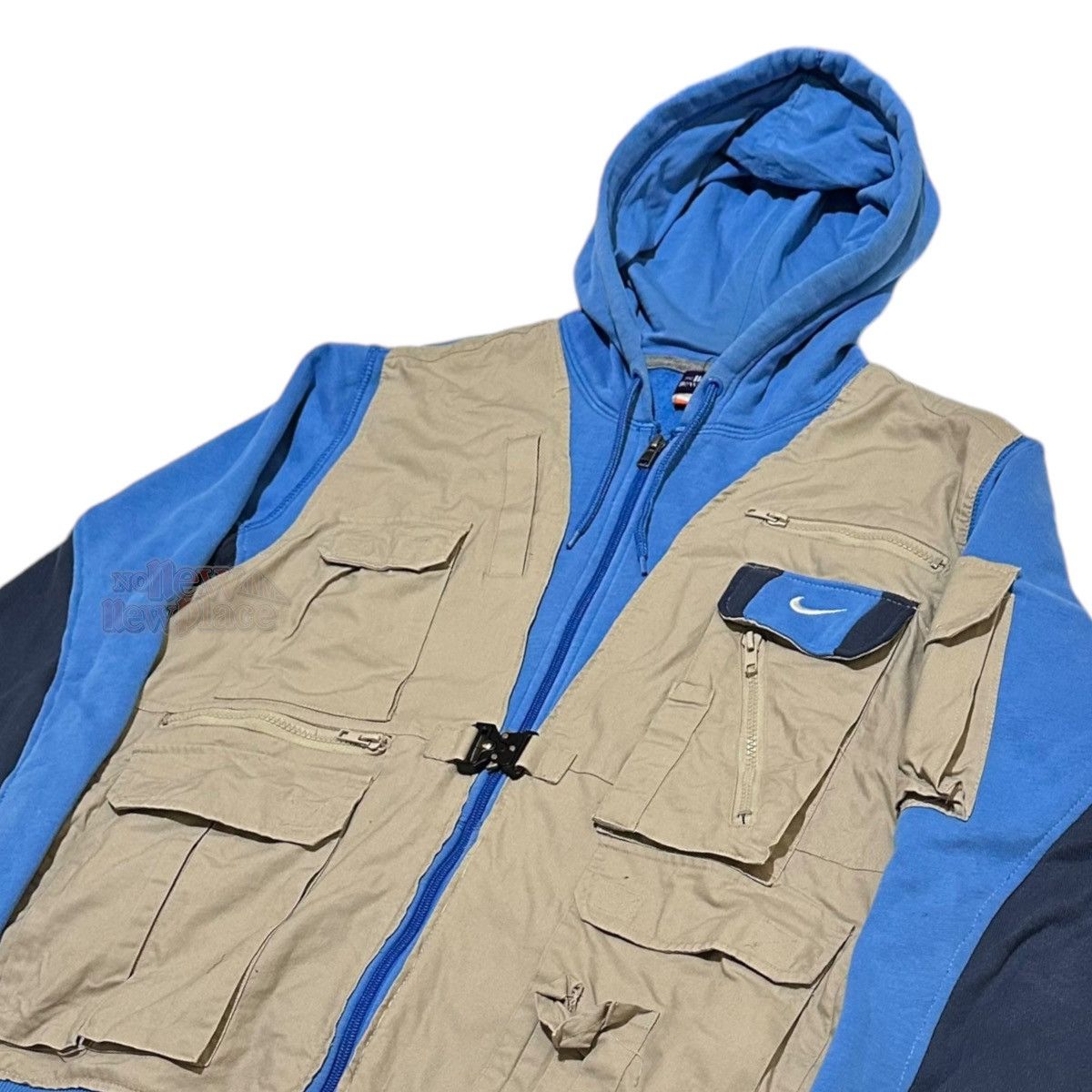 Nike Nike Blue 2Tone Vest edition “Mills” 593 Reworked Hoodie Size US XL / EU 56 / 4 - 7 Thumbnail