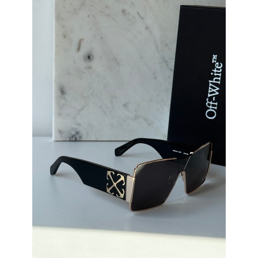 Off-White NEW Off White Aspen Metal Unisex Sunglasses in Gold Grey Size ONE SIZE - 4 Thumbnail