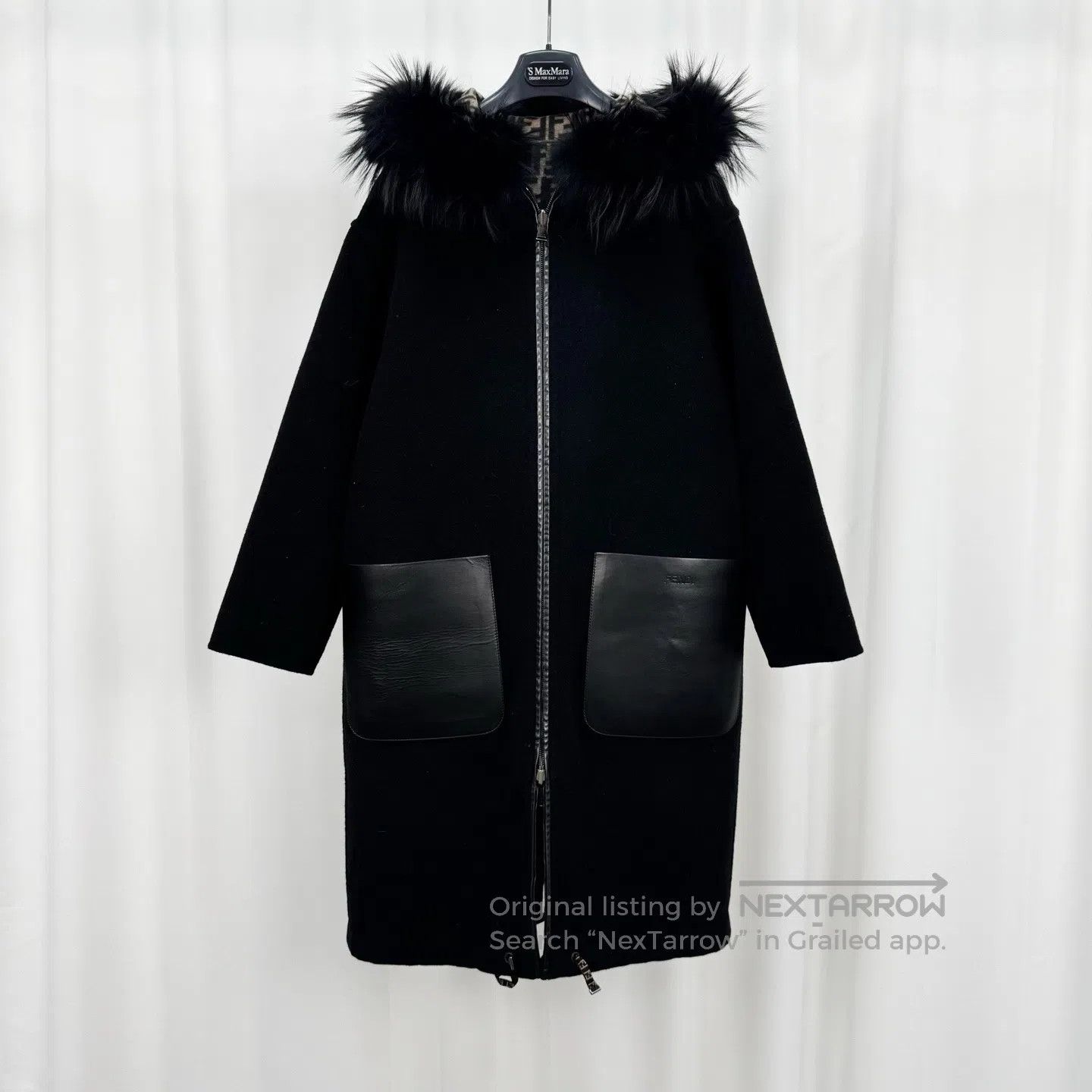 Fendi FENDI Reversible wool coat with all-over monogram print an Size XS / US 0-2 / IT 36-38 - 4 Thumbnail