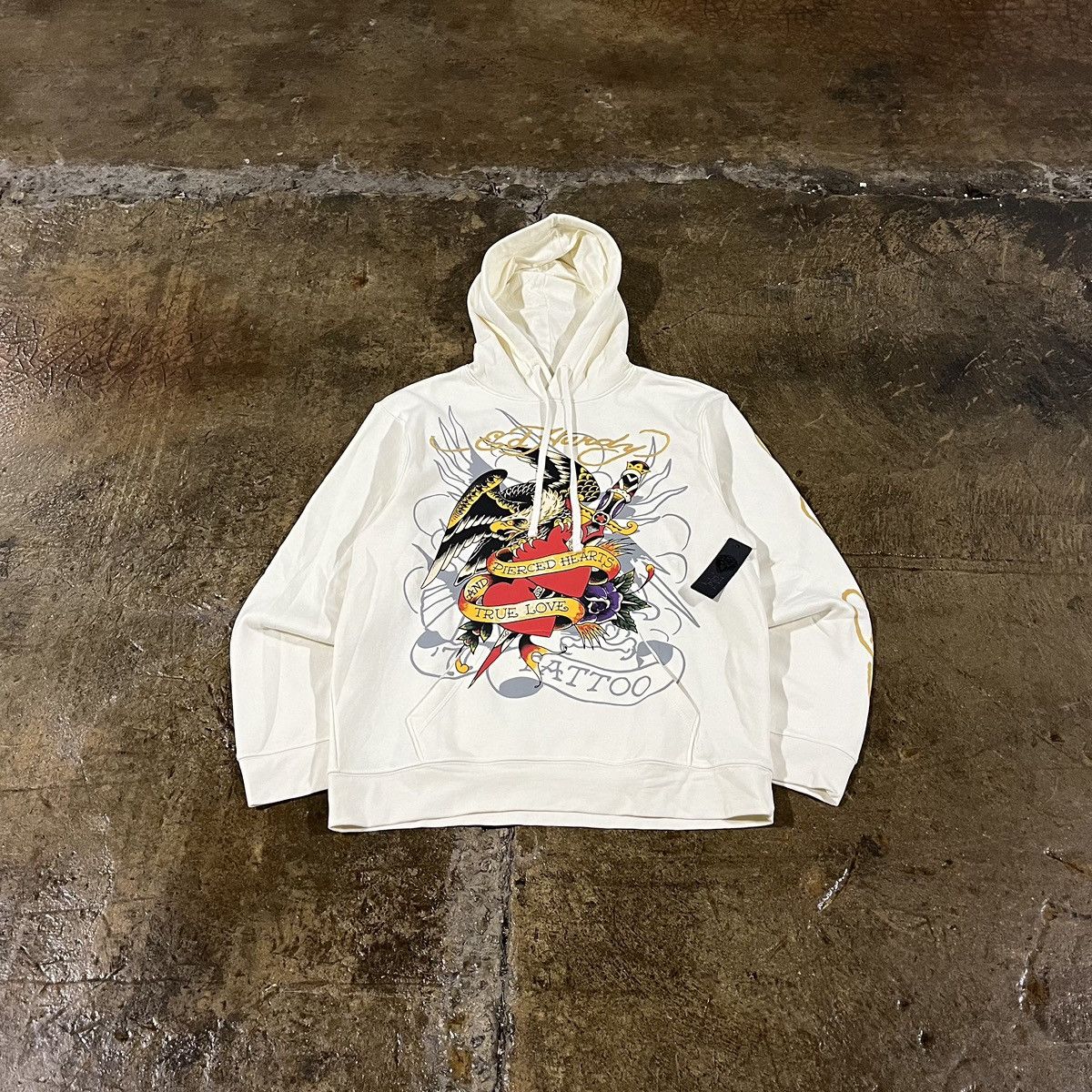 Ed Hardy × Vintage Crazy Y2K Ed Hardy Grunge Goth Skater Style Hoodie NWT Size US L / EU 52-54 / 3 - 1 Thumbnail