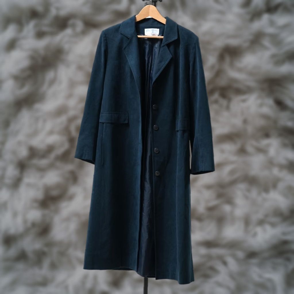 Vintage VINTAGE Gino Rossi Trench Coat Coat Long Belted Black Women L Large USA Made 80s 70s Size L / US 10 / IT 46 - 1 Thumbnail