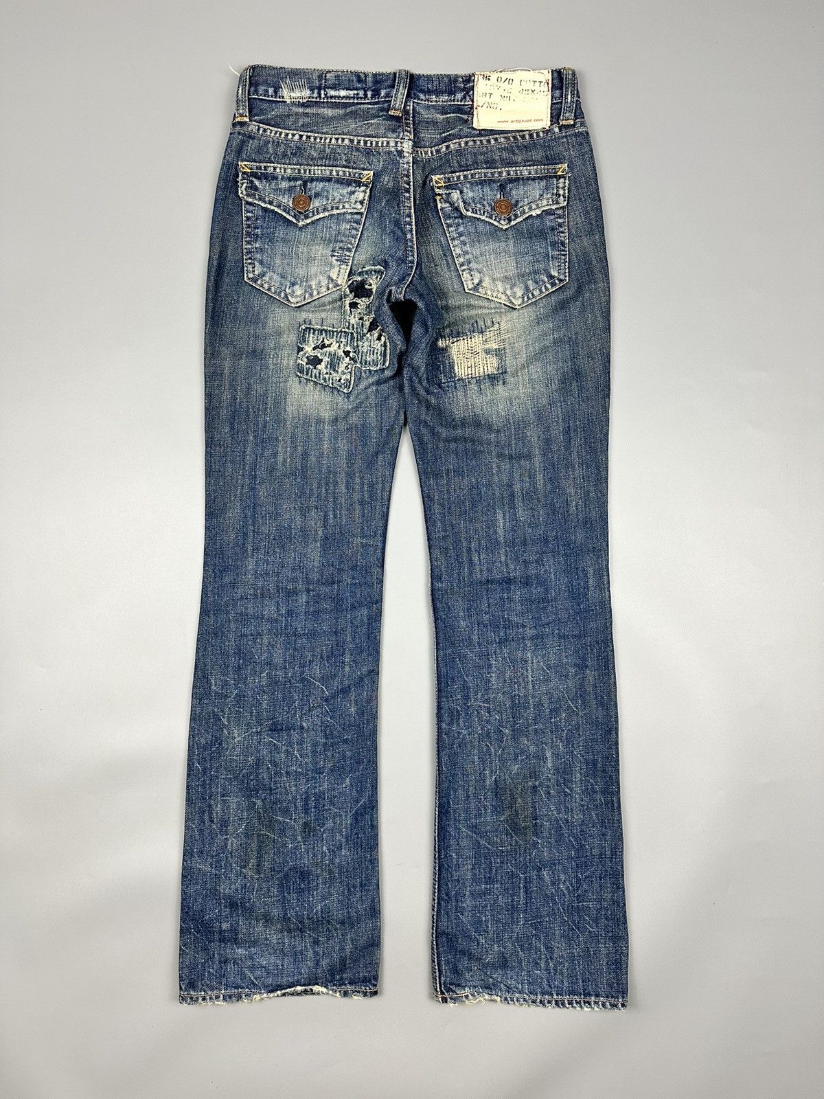 If Six Was Nine Sick Distressed Antgauge Boro Whiskered Flared Denim Size US 30 / EU 46 - 2 Thumbnail