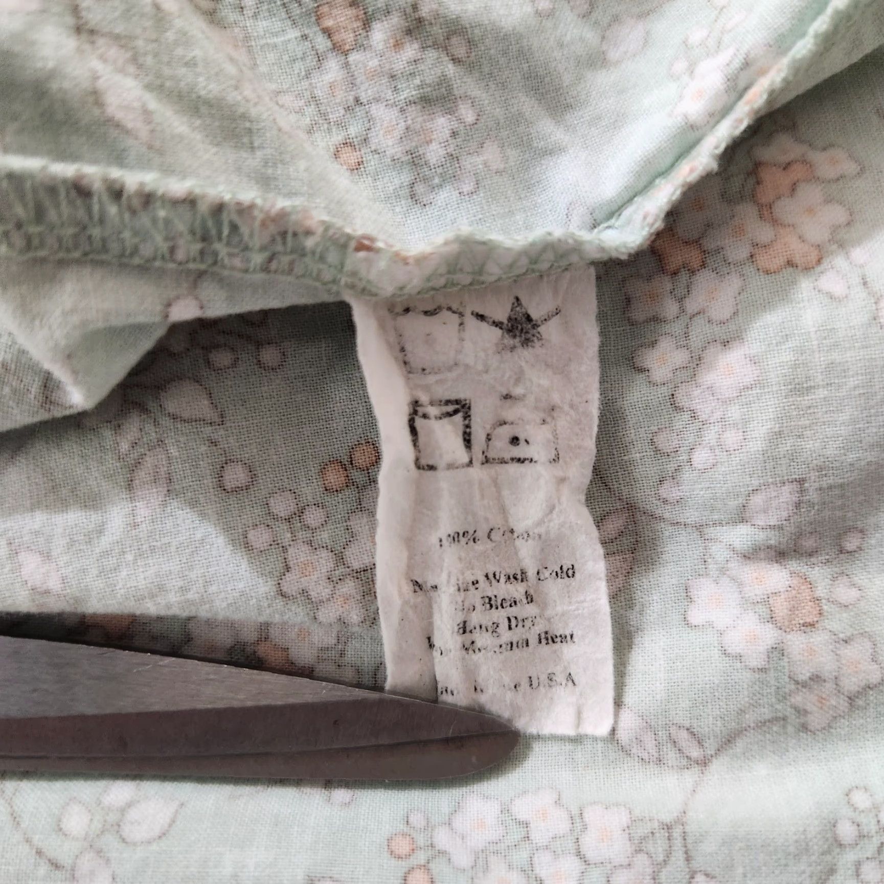 Apple Shabby Apple Mint Green Floral Cap Sleeve Boatneck Cotton Dress-Size 6 Women Casual Knee Length Size M / US 6-8 / IT 42-44 - 6 Thumbnail