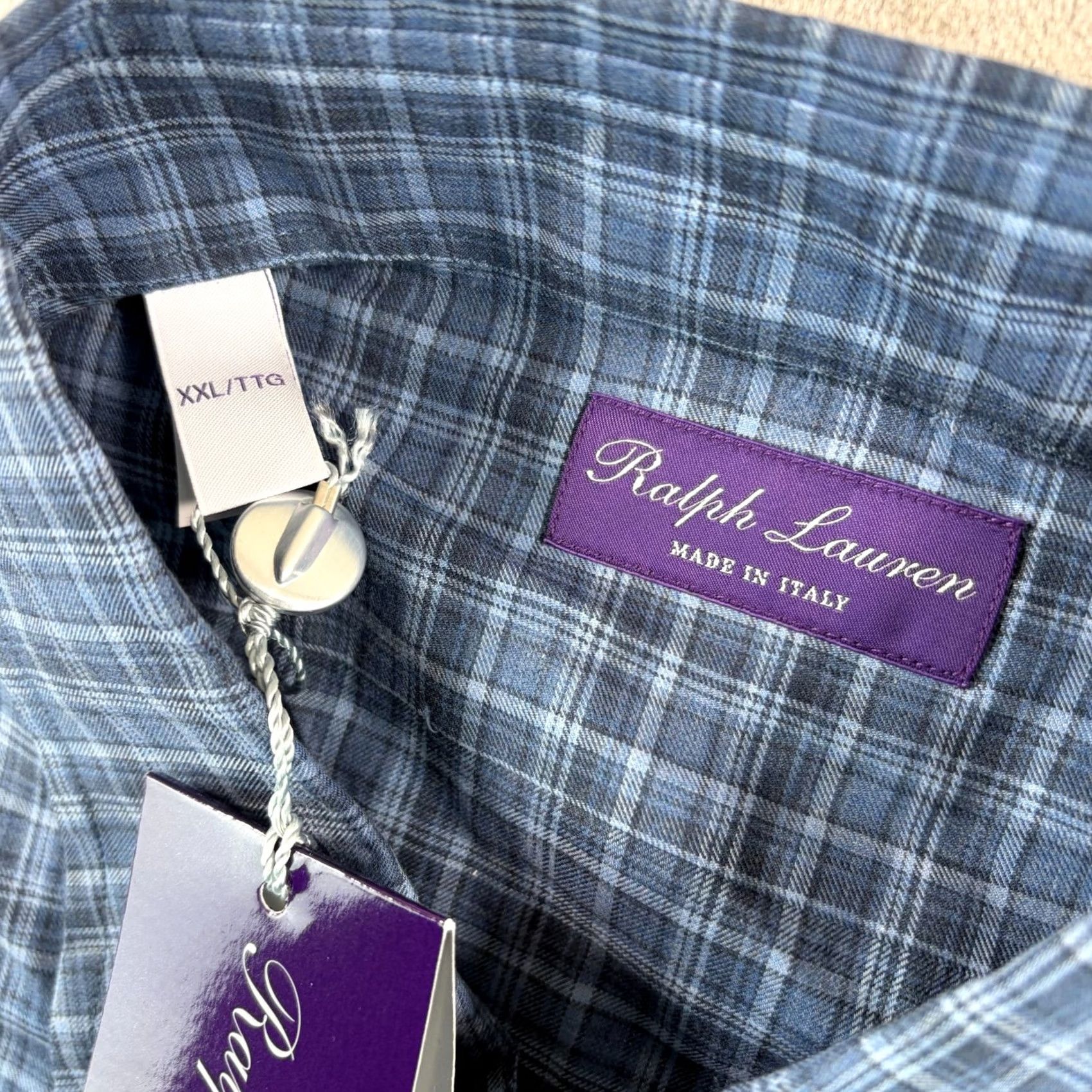 Ralph Lauren Purple Label Ralph Lauren Purple Label Shirt Men 2XL Blue Plaid Button-Up Collared NWT Made in Italy Size US XXL / EU 58 / 5 - 4 Thumbnail
