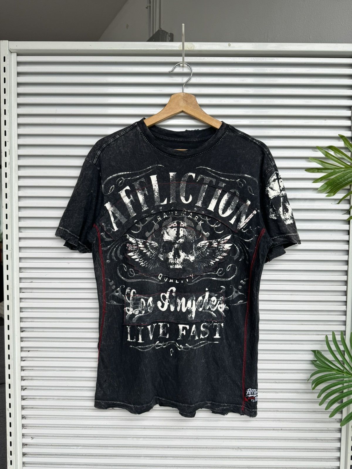 Affliction × Japanese Brand × Vintage Punk Affliction Skulls Riot Tees / Bjork Greenday Size US S / EU 44-46 / 1 - 2 Thumbnail