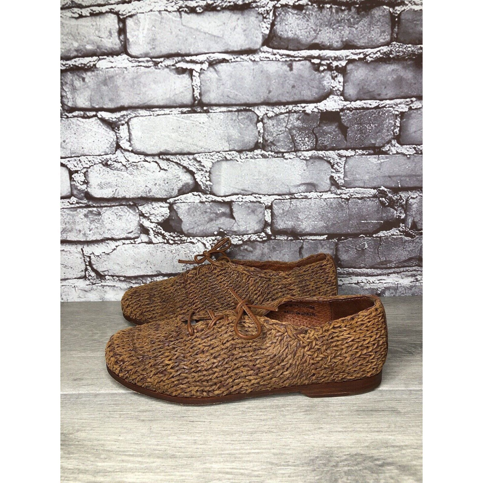 Cole Haan Cole Haan Resort Brown Leather Woven Basket Weave Woven Lace Size US 7.5 / IT 37.5 - 14 Thumbnail