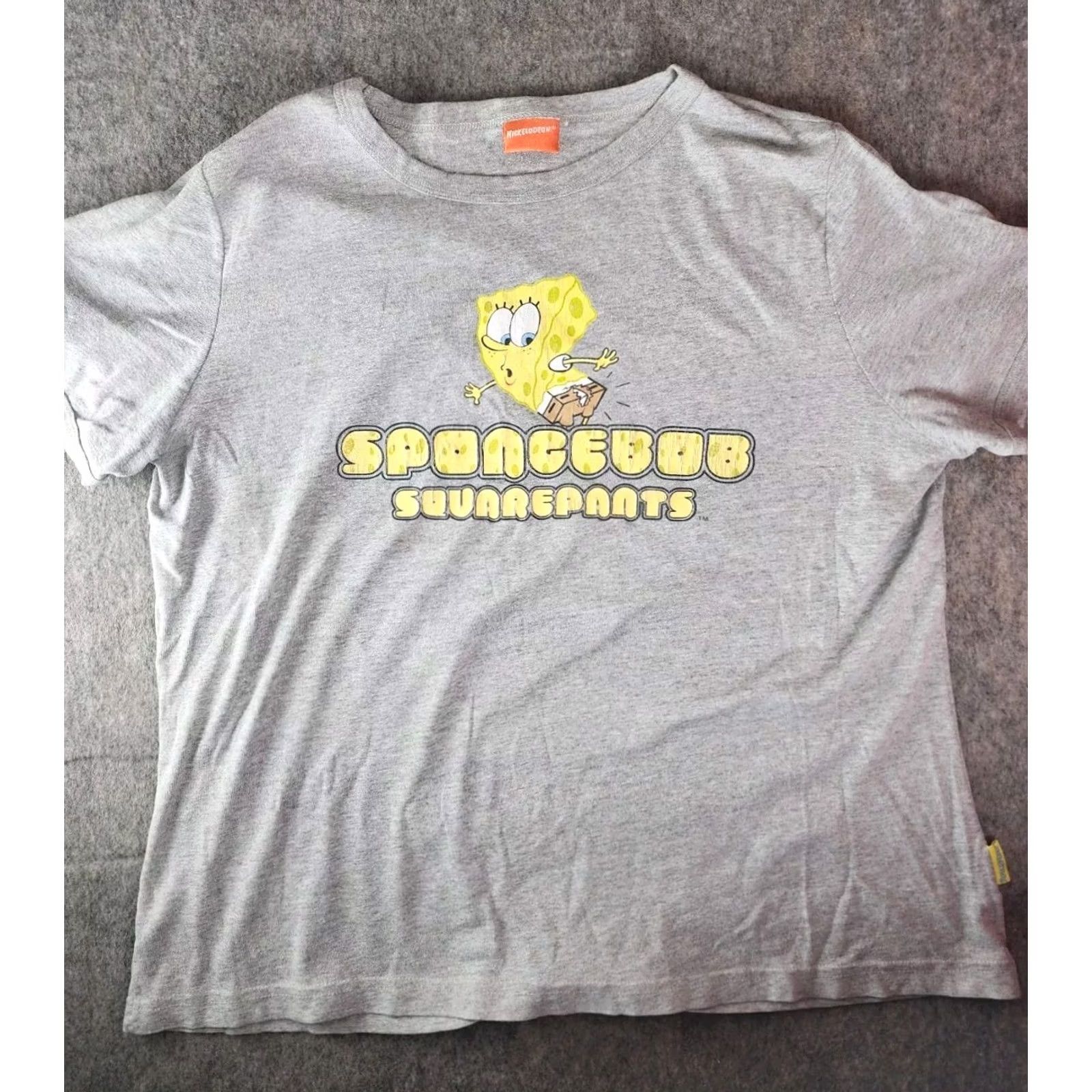 Nickelodeon VINTAGE SpongeBob Squarepants Nickelodeon T-Shirt L Large Gray Unisex Adults Mens Womens Boys Girls Size L / US 10 / IT 46 - 2 Thumbnail