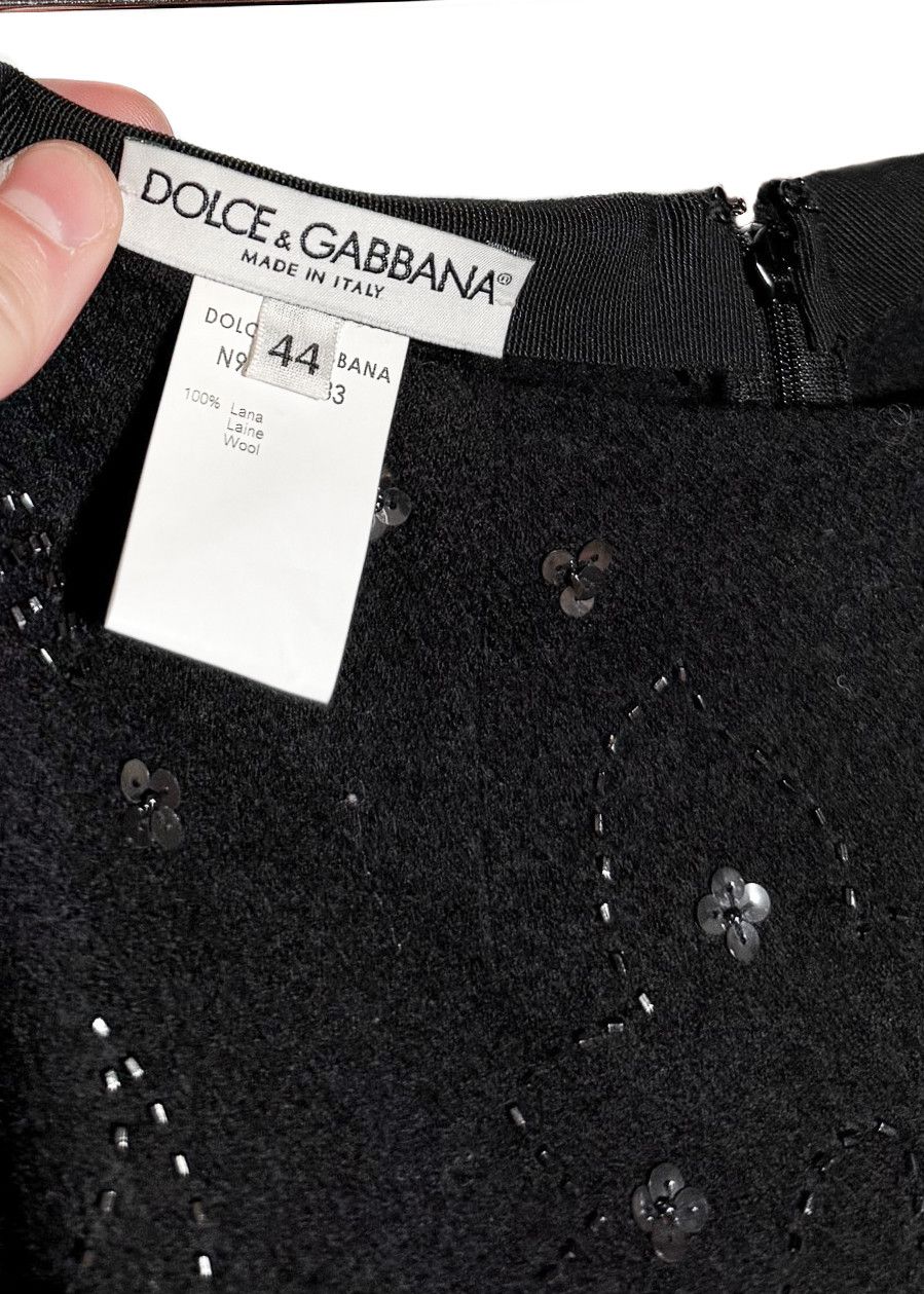 Dolce & Gabbana Dolce & Gabbana Vintage SS99 Black Wool Beaded Pants Size 30" / US 8 / IT 44 - 6 Thumbnail