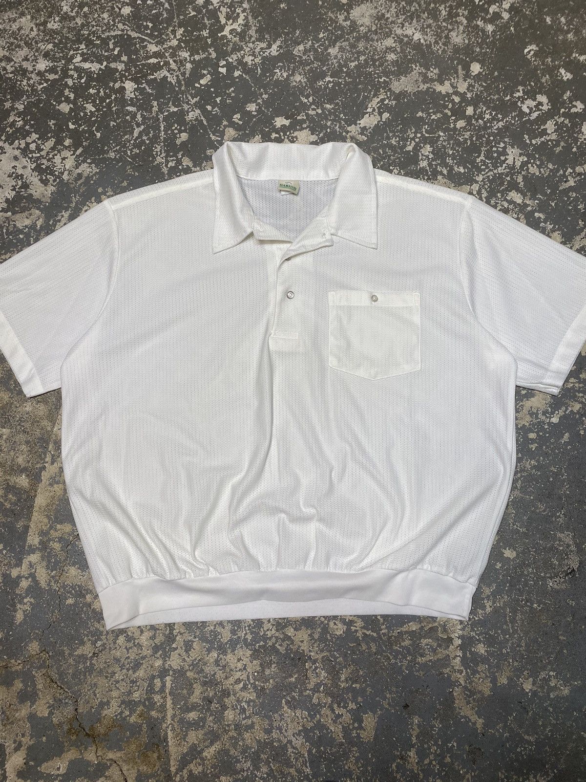 Haband × Vintage Vintage Haband White Summer Mesh Polo Tshirt Size US L / EU 52-54 / 3 - 1 Thumbnail
