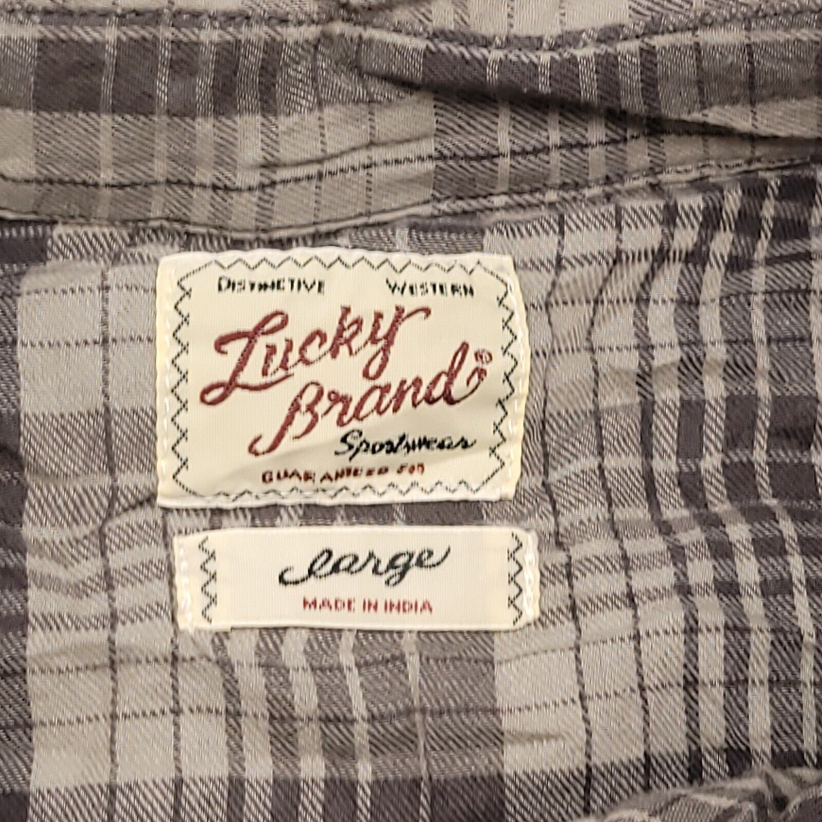 Lucky Brand Lucky Brand Madras Flannel Button Up Shirt Mens Size L Gray Size US L / EU 52-54 / 3 - 3 Thumbnail