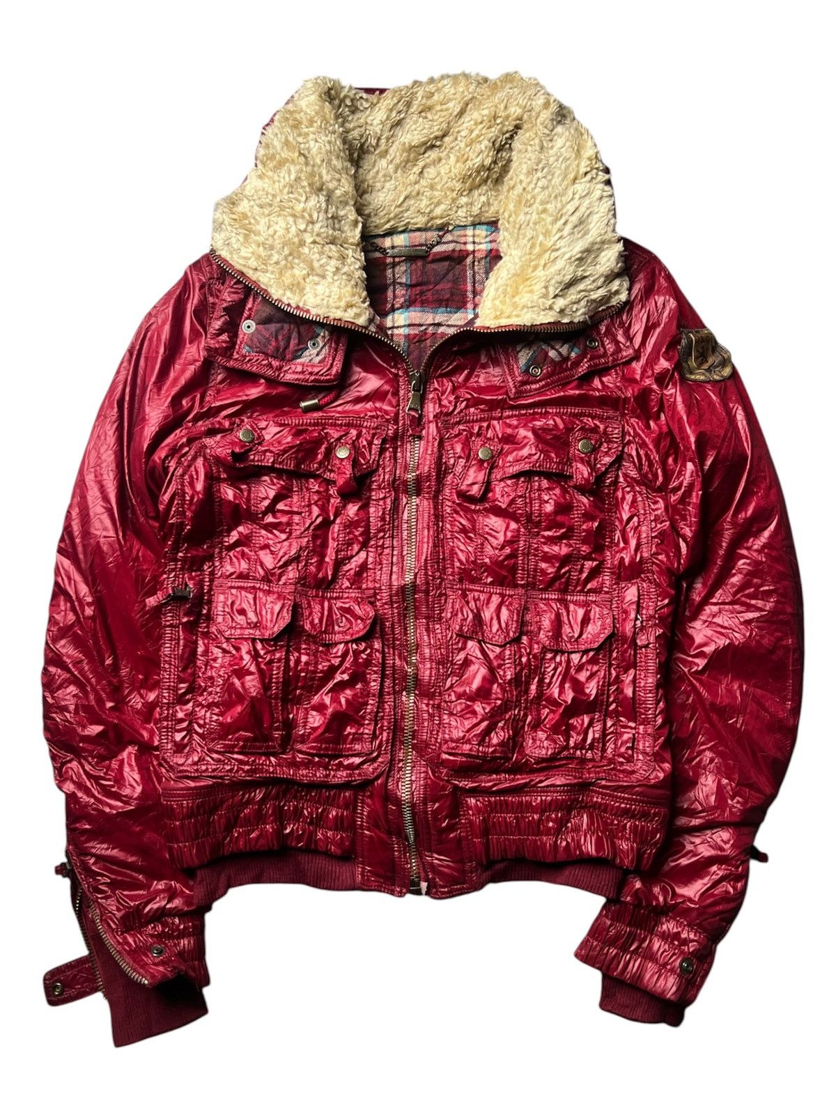 Dolce & Gabbana AW2008 Dolce & Gabbana Red Multi Pockets Cargo Puffer Jacket Size US M / EU 48-50 / 2 - 2 Thumbnail
