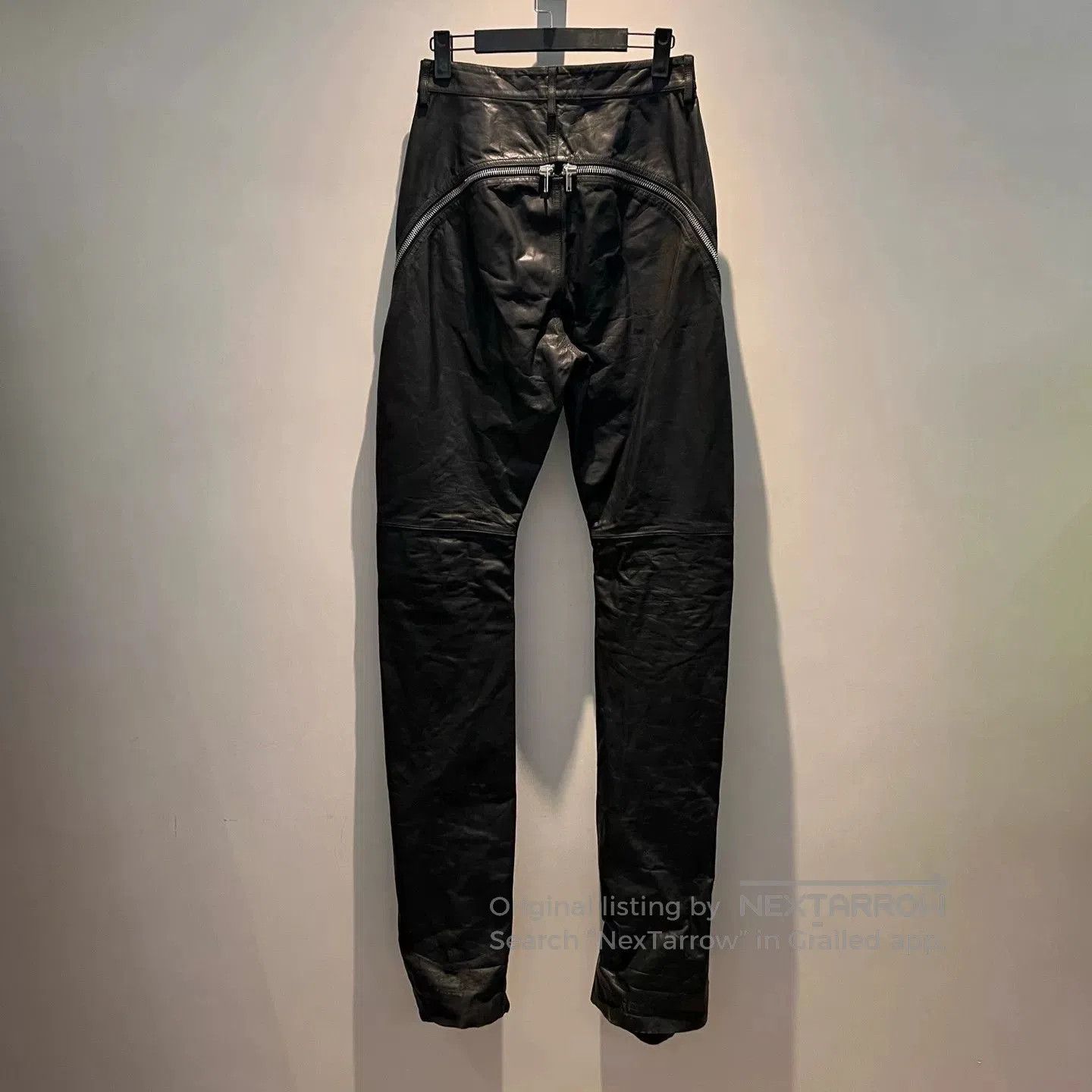 Rick Owens rick owens banana pants in black leather. Size US 27 - 2 Thumbnail