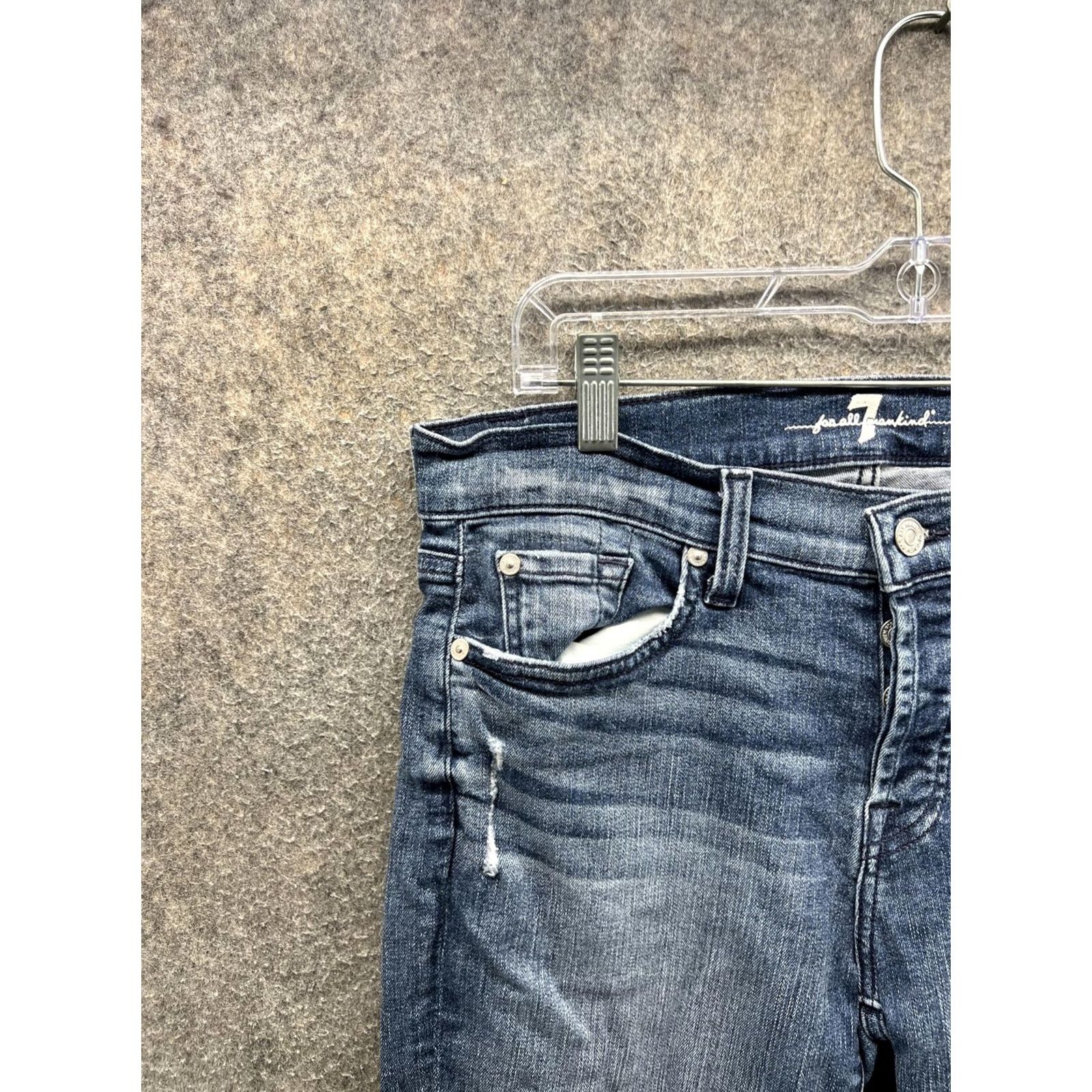 7 For All Mankind 7 For All Mankind Jeans Womens 28 Blue Josefina Distressed Boyfriend Denim Jeans Size 28" / US 6 / IT 42 - 7 Thumbnail