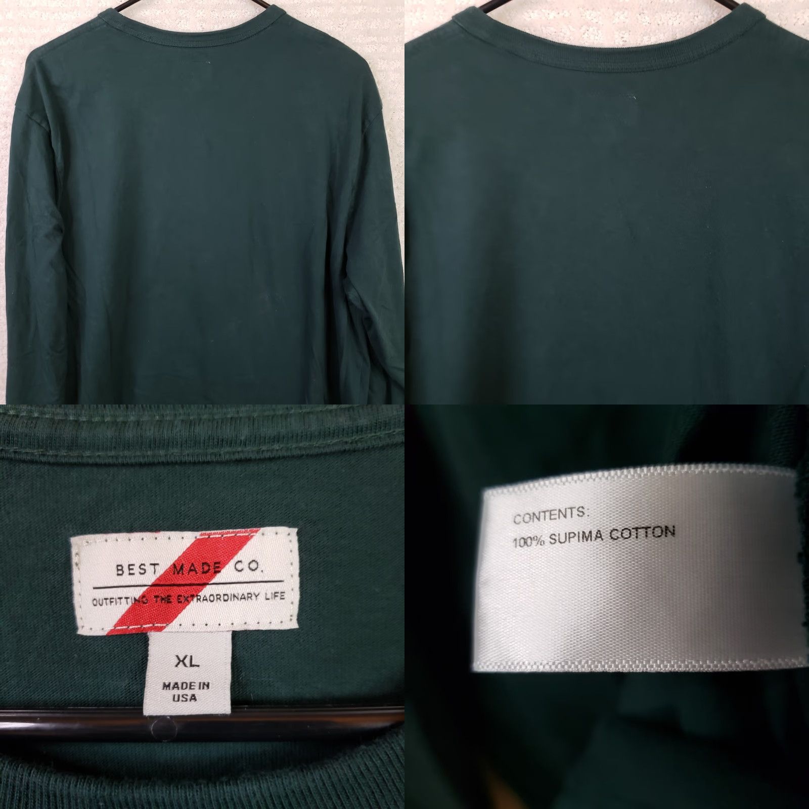 CO VINTAGE Best Made Co Shirt Men XL Green Long Sleeve Crew Neck Tee Casual USA Size US XL / EU 56 / 4 - 8 Thumbnail