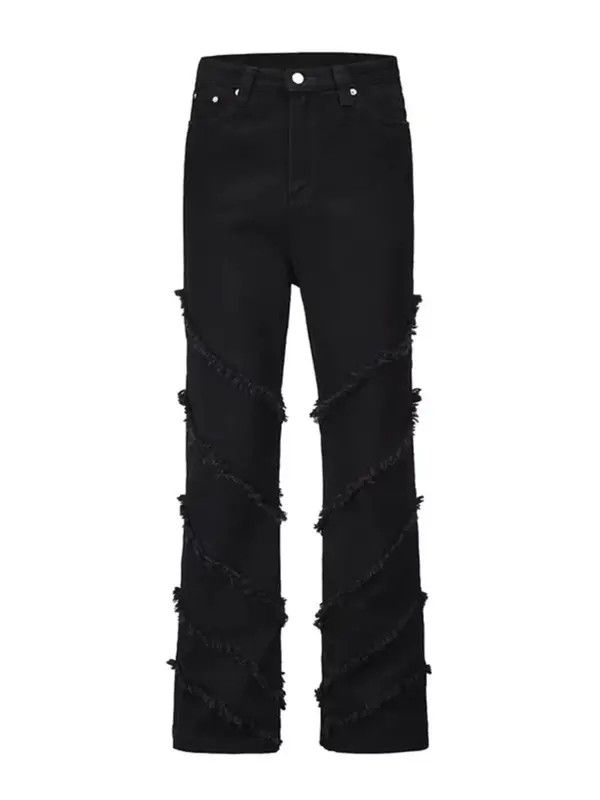 Japanese Brand VIBE High street spiral raw edge dark style bootcut jeans Size US 32 / EU 48 - 5 Thumbnail