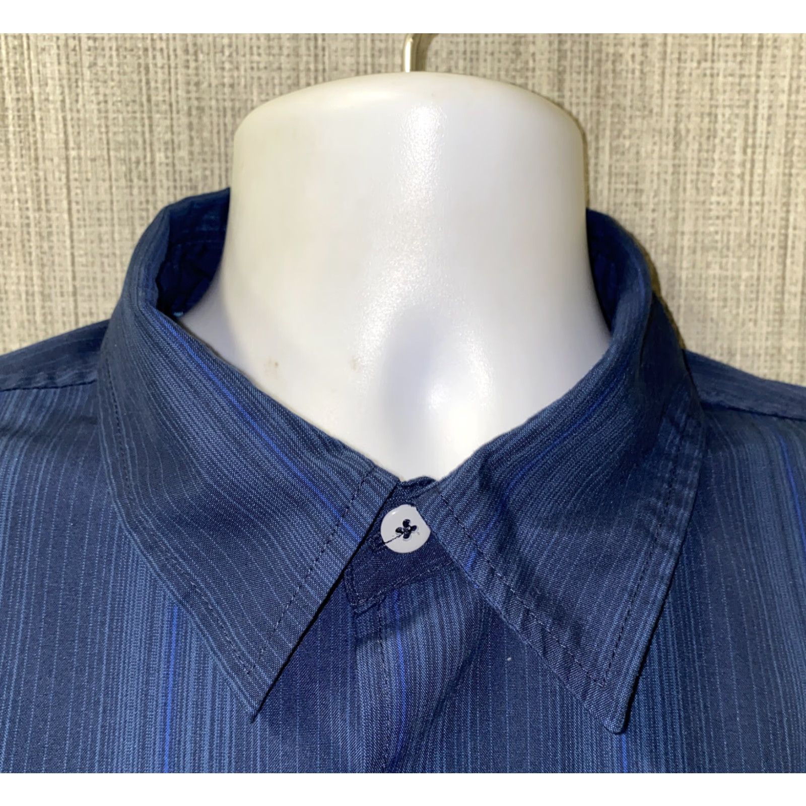 Merrell Merrell Mens Blue Long Sleeve Button Front Shirt 23 In Armpit - Regular L, Button-Up, Collared, Striped, Men’s Shirt Size US L / EU 52-54 / 3 - 3 Thumbnail
