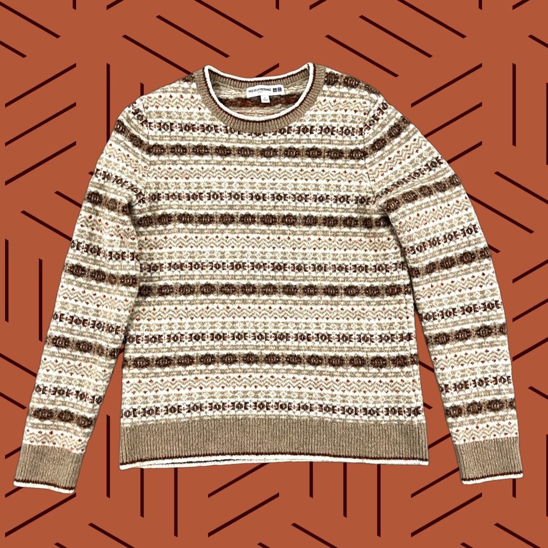 Uniqlo VINTAGE UNIQLO INES DE LA FRESSANGE Sweater Shirt Women Brown Alpaca Wool Crew Neck L Size L / US 10 / IT 46 - 1 Thumbnail
